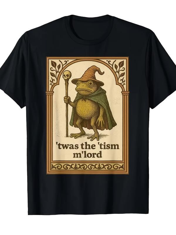 Men\'s Funny Wizard Frog Autism Consciousness T-shirt