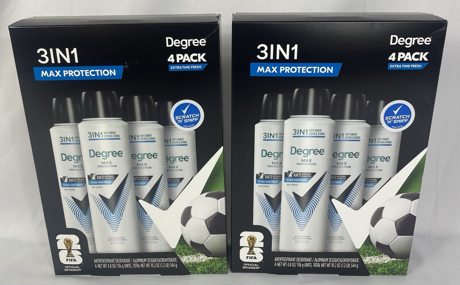 Degree Men's 3 in 1 Max Protection Lot of (8) Dry Spray Deodorant Cans FIFA New