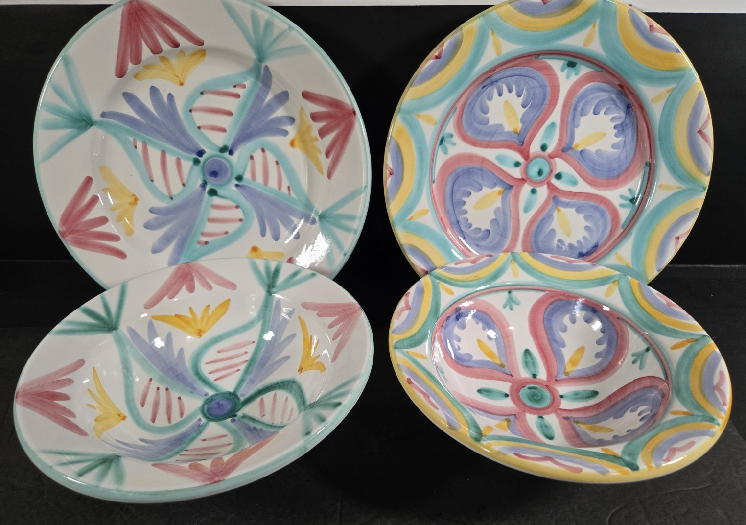 Signed Vietri Italy Handcrafted 1986 Set Of 4 “Colore” 2- Dinner 2- Bowl Lot #3 Signed Vietri Italy Handcrafted 1986 Set Of 4 “Colore” 2- Dinner 2- Bowl Lot #3