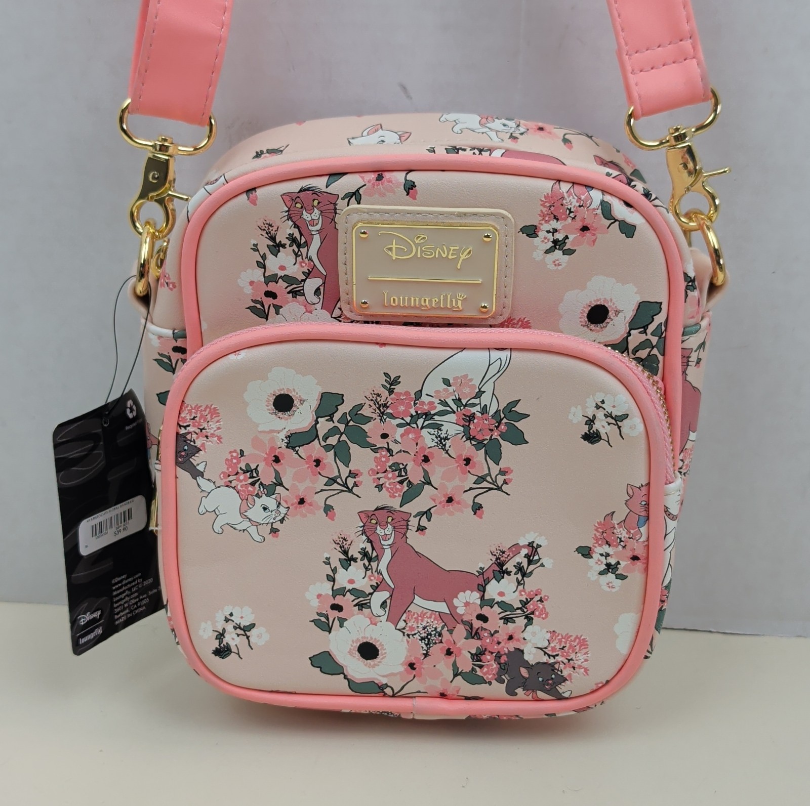 Disney Loungefly Aristocats Marie Floral Pink Crossbody Bag Purse New With Tags