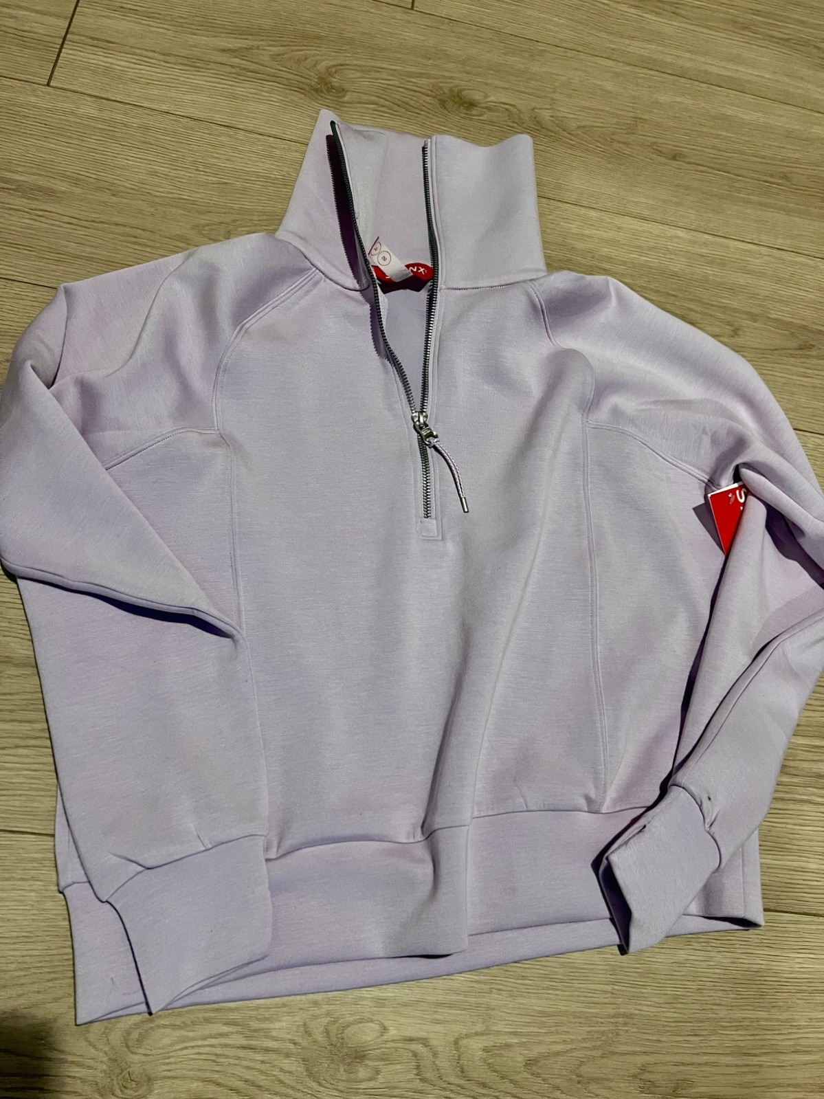 Spanx Air Essentials Half-Zip Sweatshirt Light Purple Pullover Sz Small NWT 