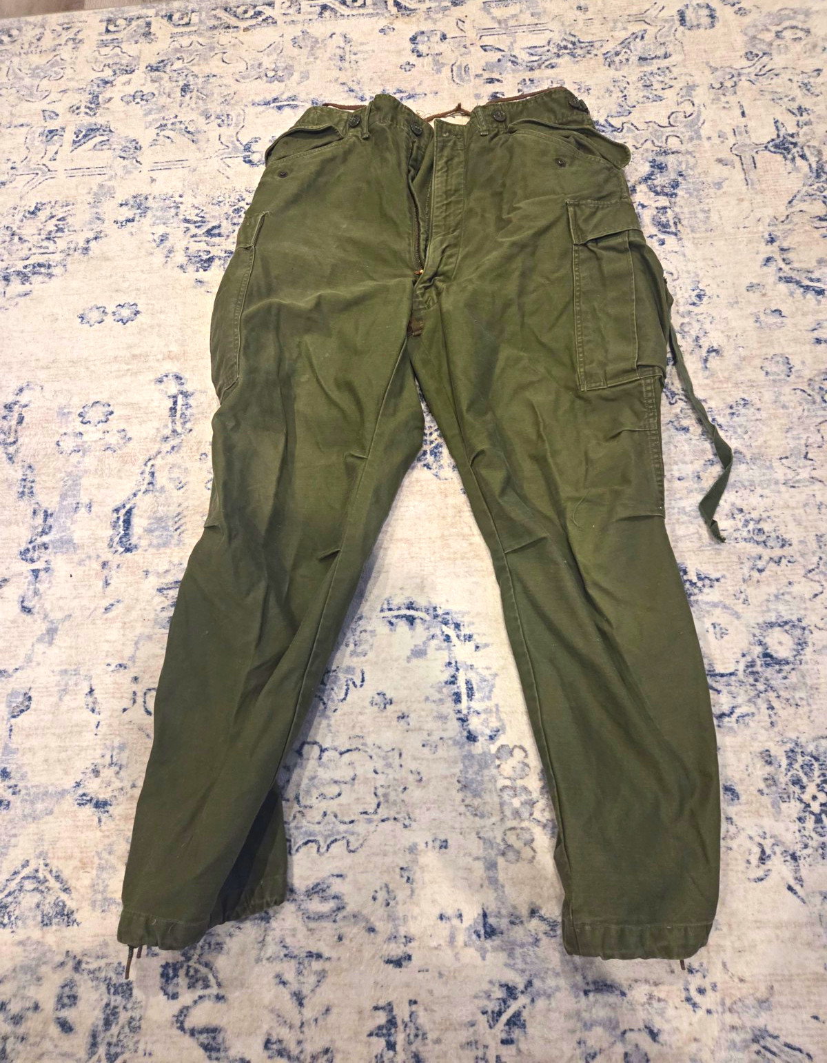 Vintage 1950s US Army M51 Trousers - Reg Med- Excellent - Brass RAPID Zipper