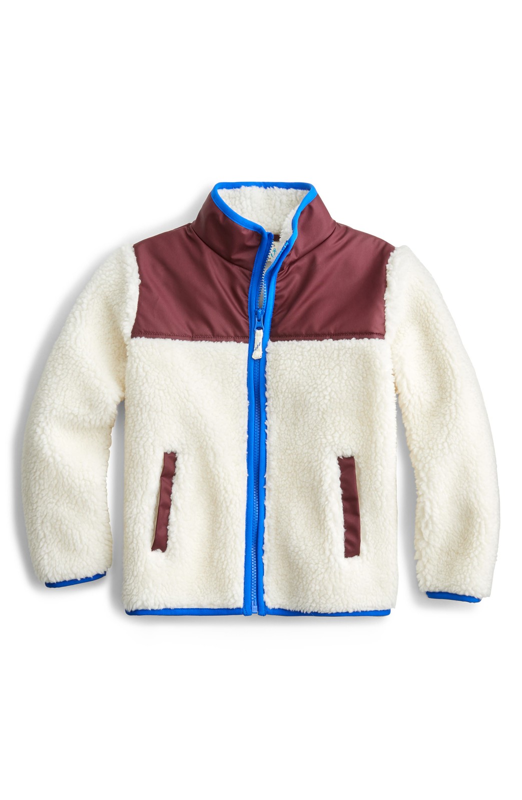 NWT Boy\'s Crewcuts By J.crew Fleece Jacket, Size 12 - Ivory