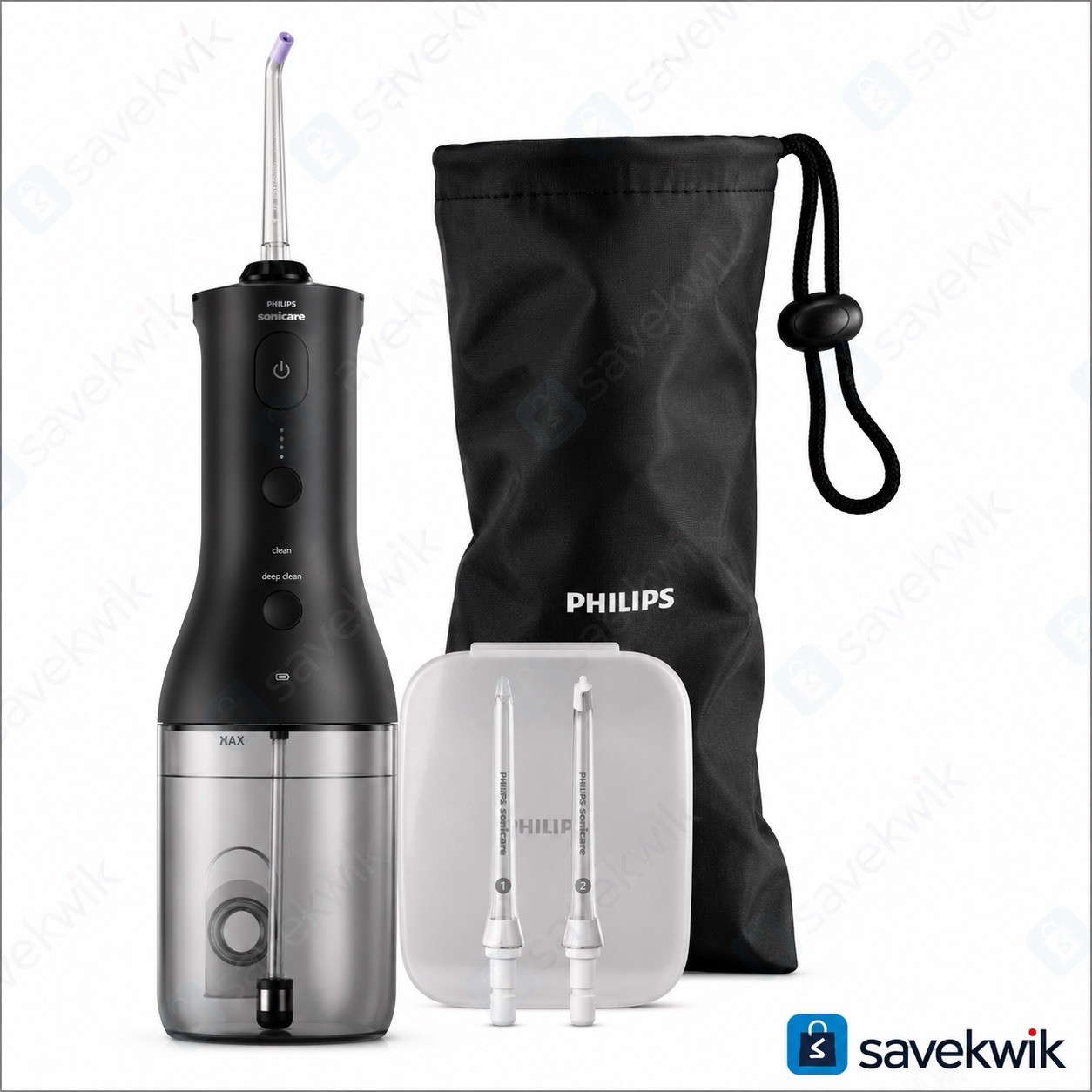Philips Sonicare Cordless Power Flosser Black HX3828/22 NEW Complete