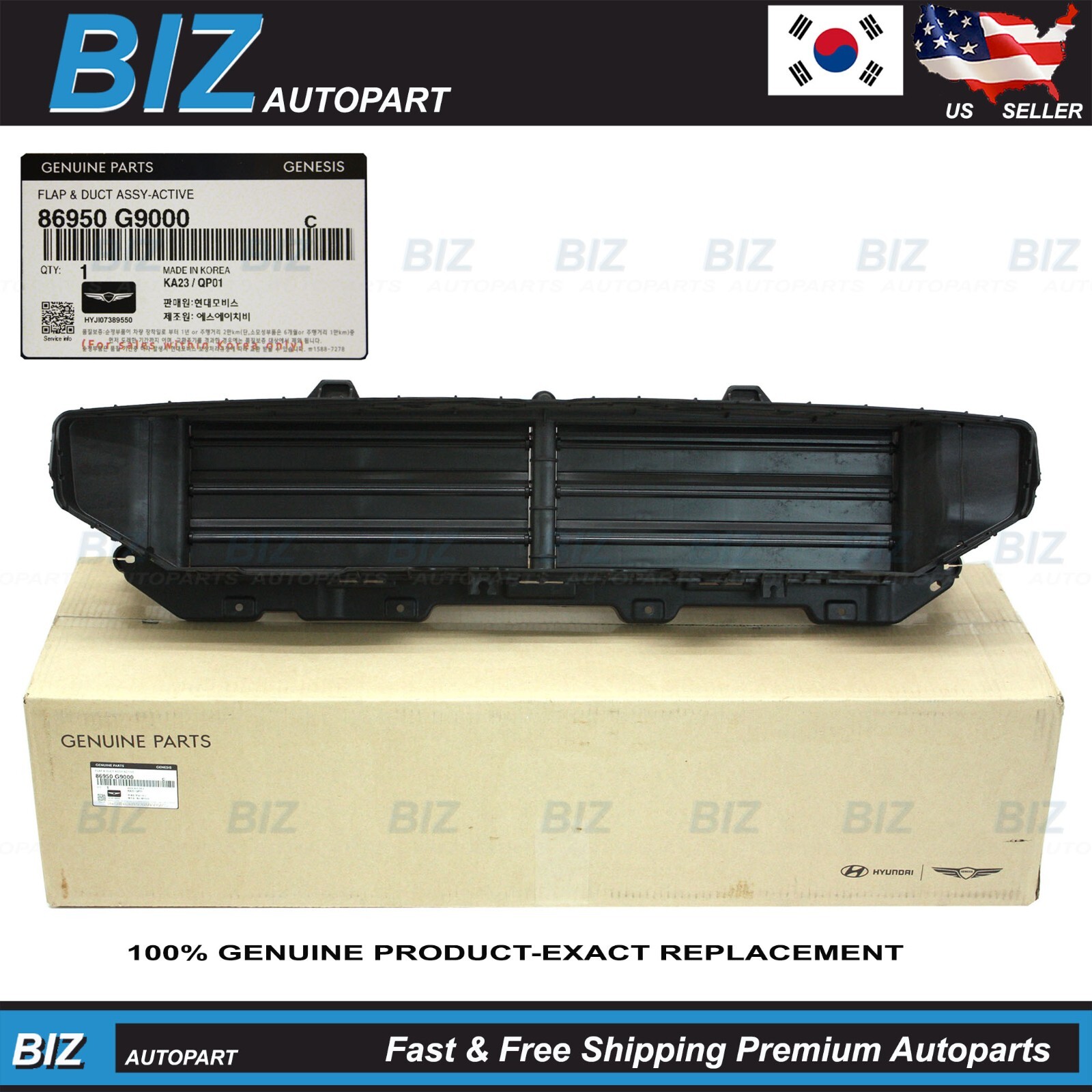 Genuine Active Air Flap Duct Assembly for 2019-2021 Genesis G70 86950-G9000