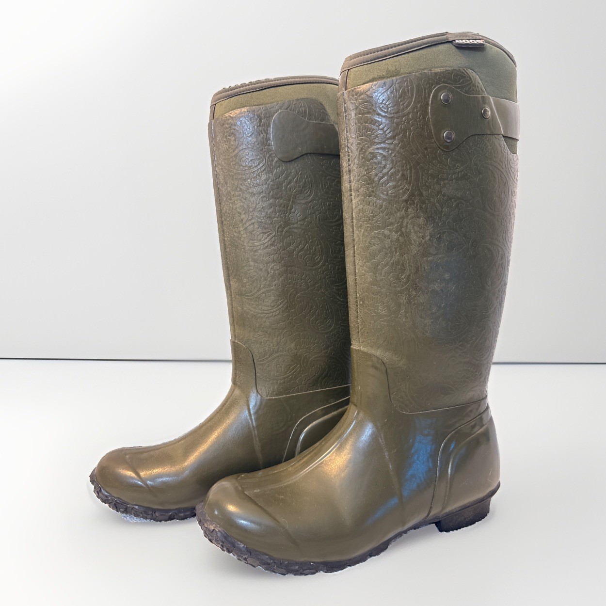 Bogs Women’s Rare Rider Embossed Green Winter/Farm Boots Size 9 71237-300
