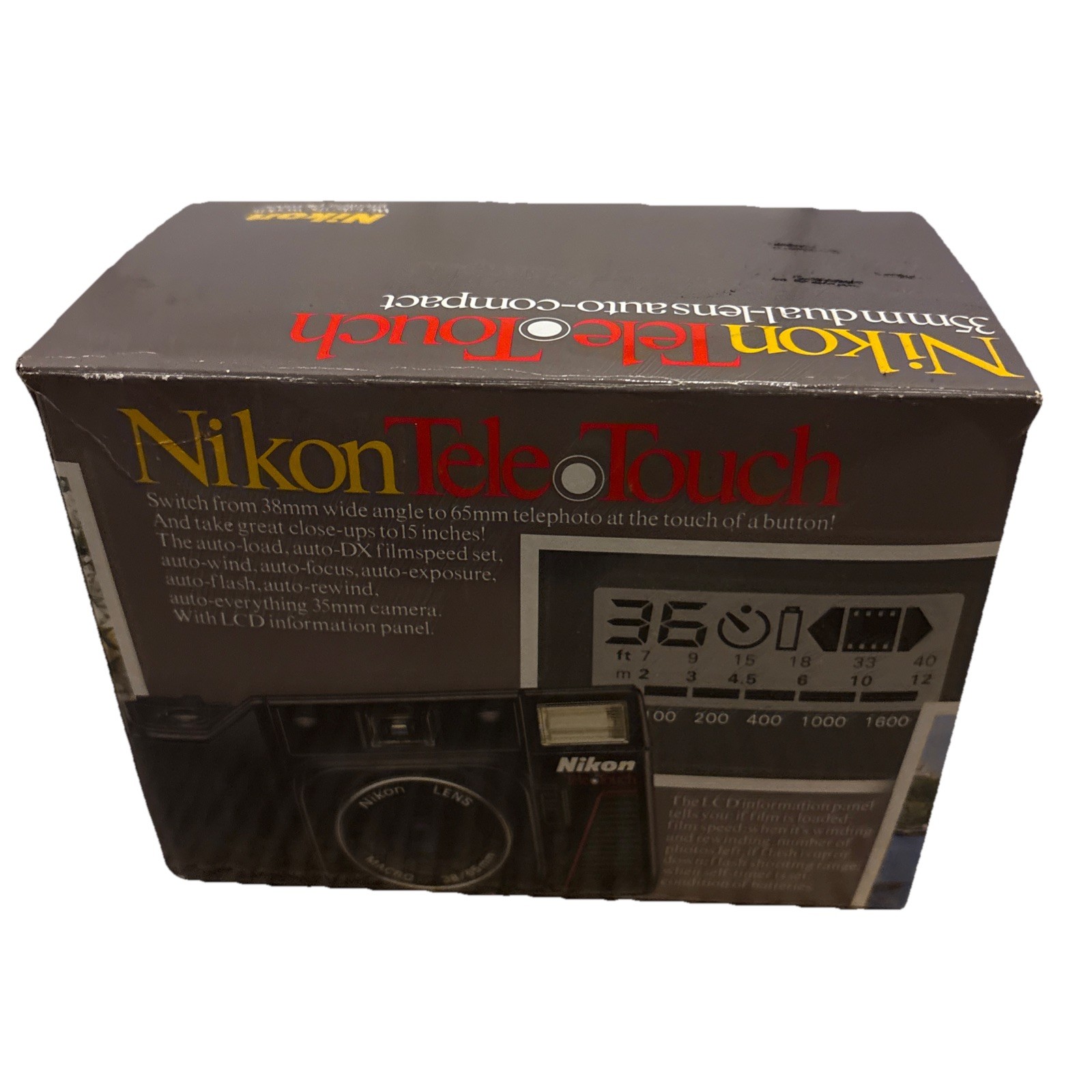 NIKON TELE TOUCH Point & Shoot 35mm Camera With 38/65mm Lens Orig Box NIKON TELE TOUCH Point & Shoot 35mm Camera With 38/65mm Lens Orig Box