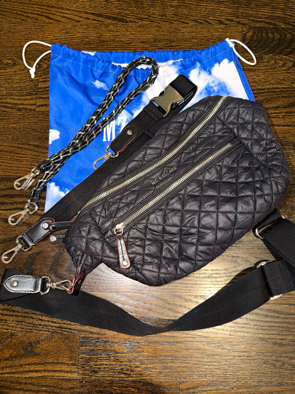 MZ Wallace Black Belt Sling Bag
