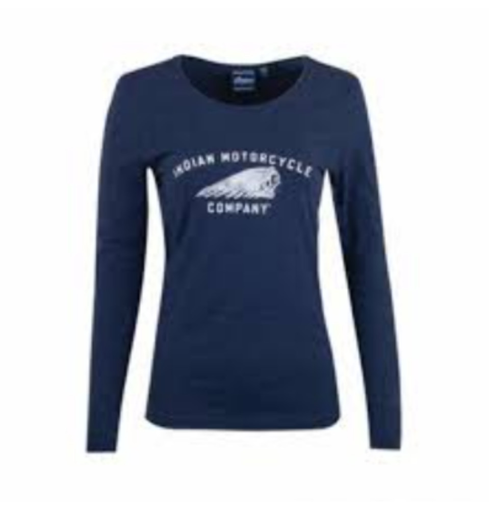 NEW INDIAN WOMENS Blue Long Sleeve Motif Tee L 286980306