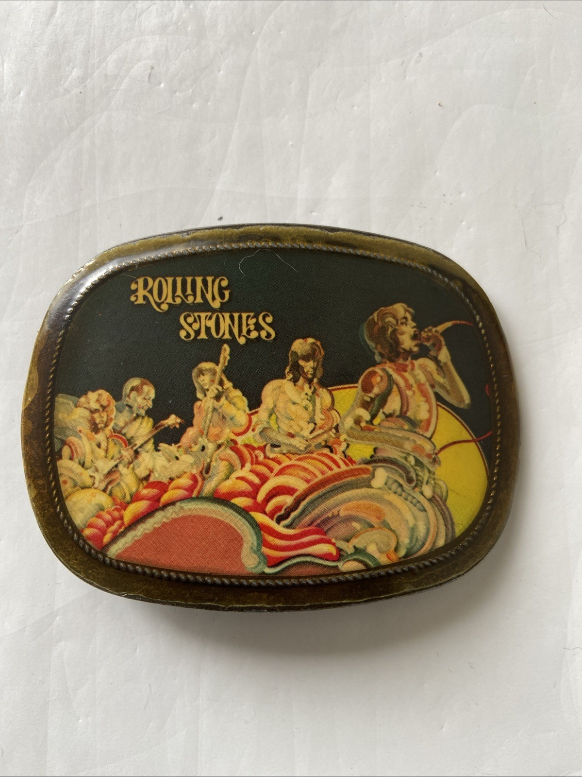 Vintage 1975 Pacifica ROLLING STONES Belt Buckle Brass Rock Band Rare HTF Vintage 1975 Pacifica ROLLING STONES Belt Buckle Brass Rock Band Rare HTF