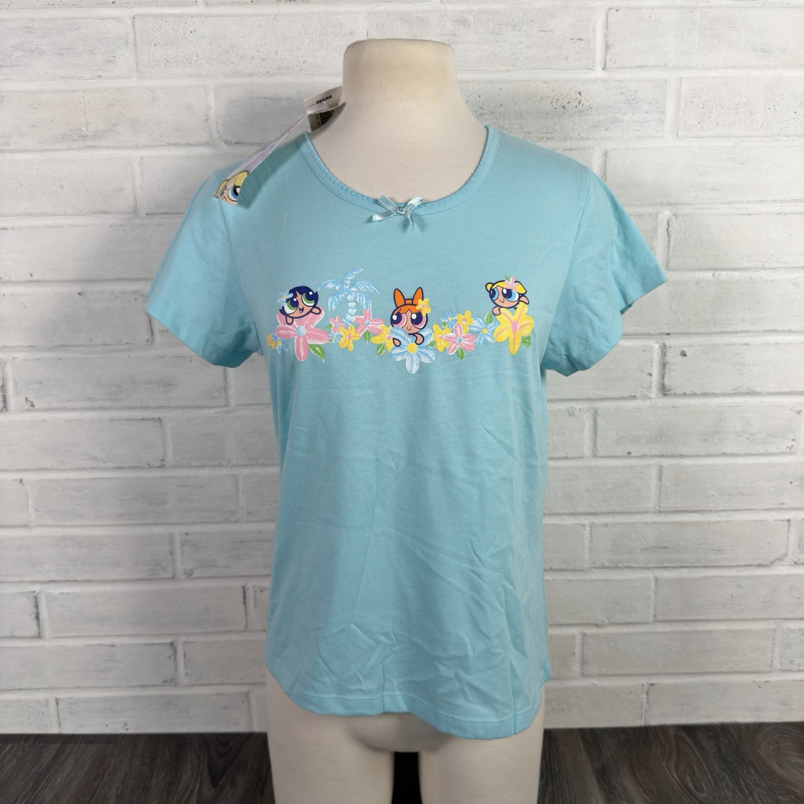 VTG 2001 Powerpuff Girls T Shirt Women Medium Blue Cartoon Network Baby Tee NWT VTG 2001 Powerpuff Girls T Shirt Women Medium Blue Cartoon Network Baby Tee NWT