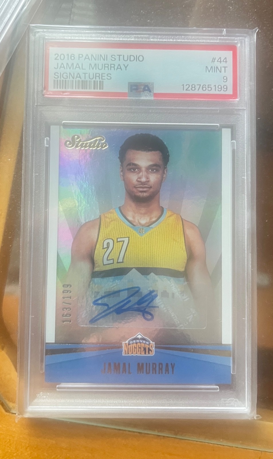 2016 panini studios jamal murray signatures rookie /199 psa9