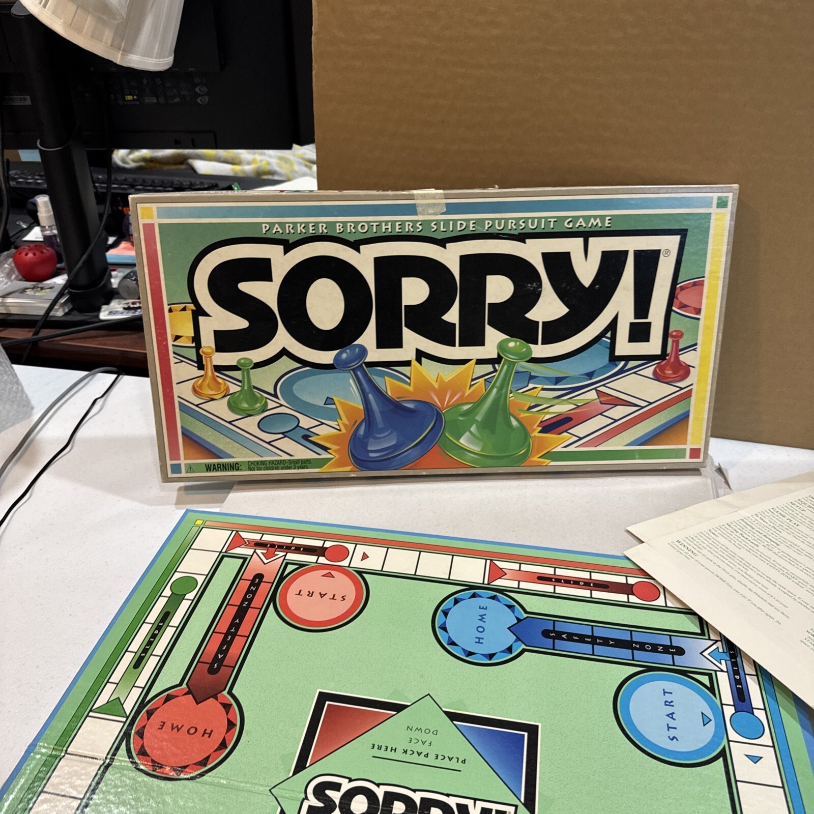 Vintage 1992 Sorry Board Game - Parker Brothers - Complete in Original Box Vintage 1992 Sorry Board Game - Parker Brothers - Complete in Original Box