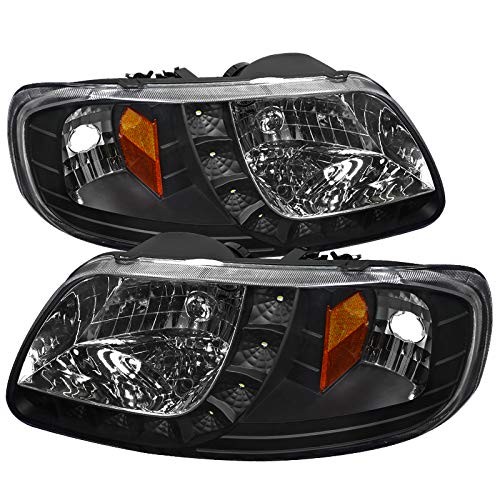 for 97-03 Ford F150 Expedition Pickup Black SMD LED Headlights Driving Lamps