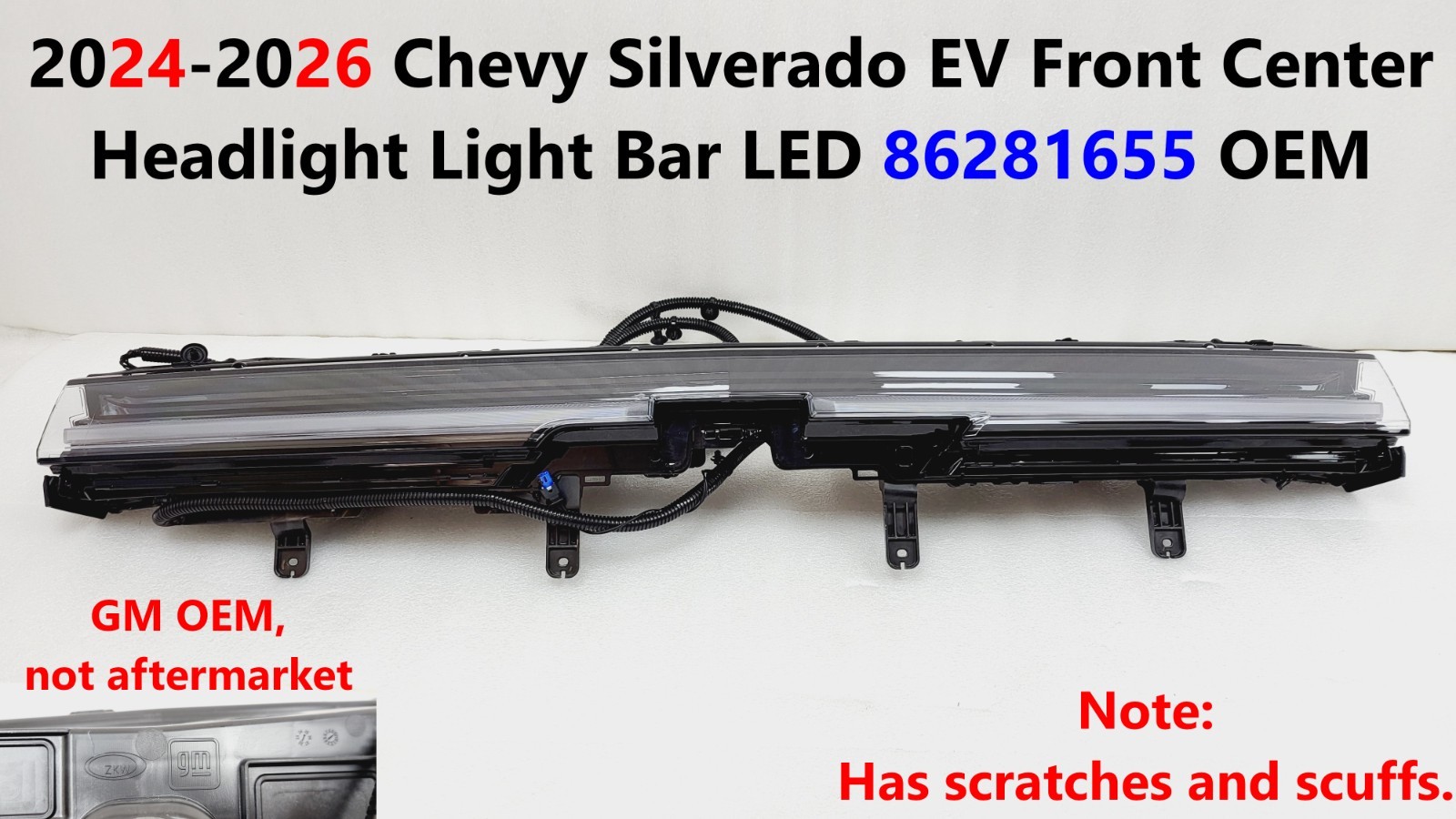2024-2026 Chevy Silverado EV Front Center Headlight Light Bar LED 86281655
