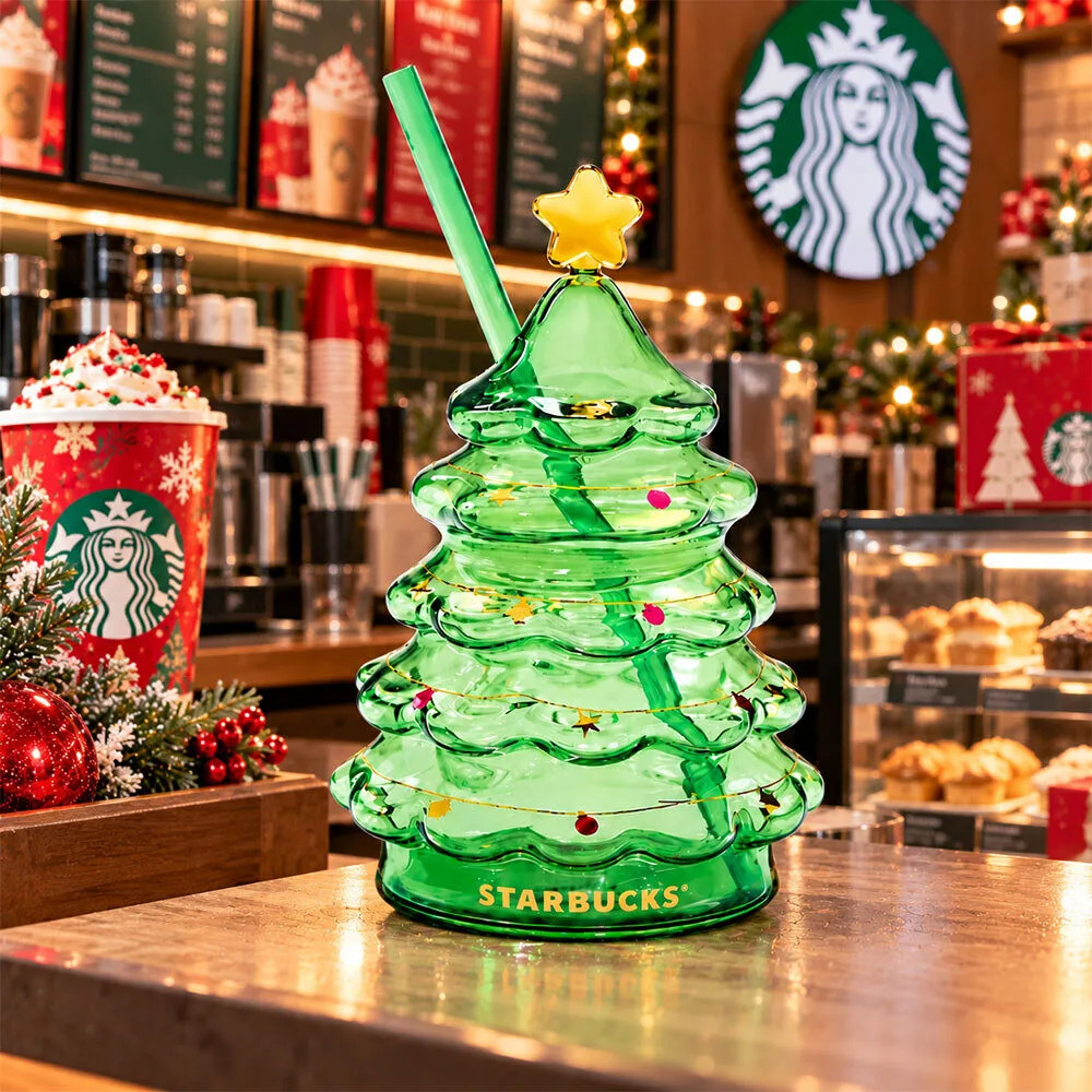 Limited Edition Starbucks Green Glass Christmas Tree Cup 16 oz Holiday 2026 Limited Edition Starbucks Green Glass Christmas Tree Cup 16 oz Holiday 2026