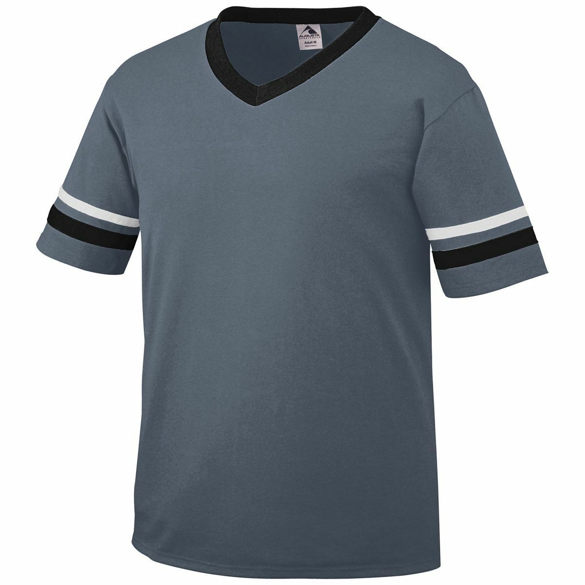 Augusta Sportswear 360 Mens V-Neck Baseball Jersey Tee Striped Sleeves T-Shirt