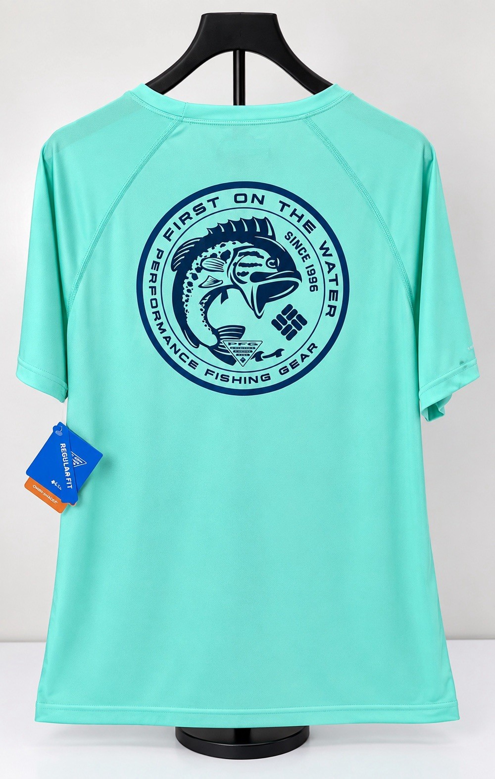 NWT Columbia PFG Fishing Shirt Men’s Large Aqua Turquoise Omni-Shade