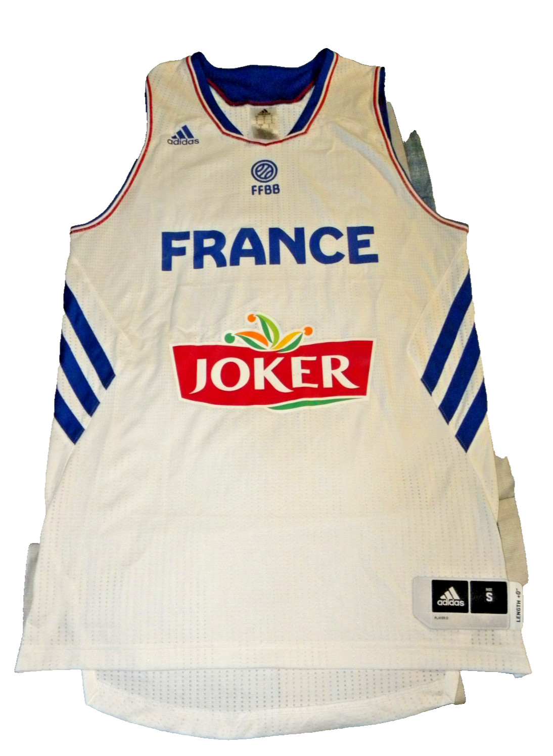 France National Basketball Jersey–Adidas–FFBB–JOKER Sponsor–Small–2014 Productio
