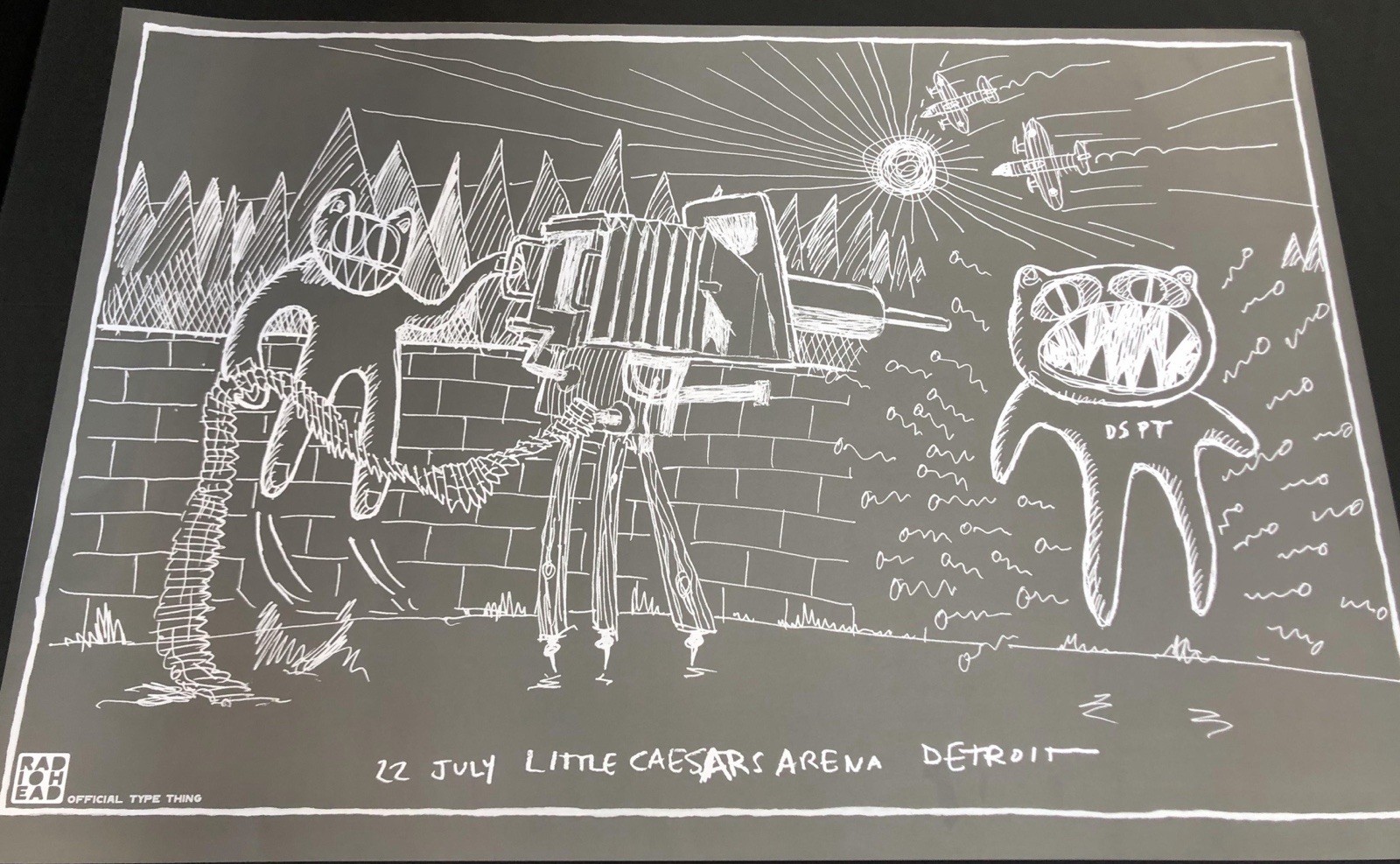 Radiohead Official Concert Poster -  22 July 2018 - Little Caesars Arena Detroit