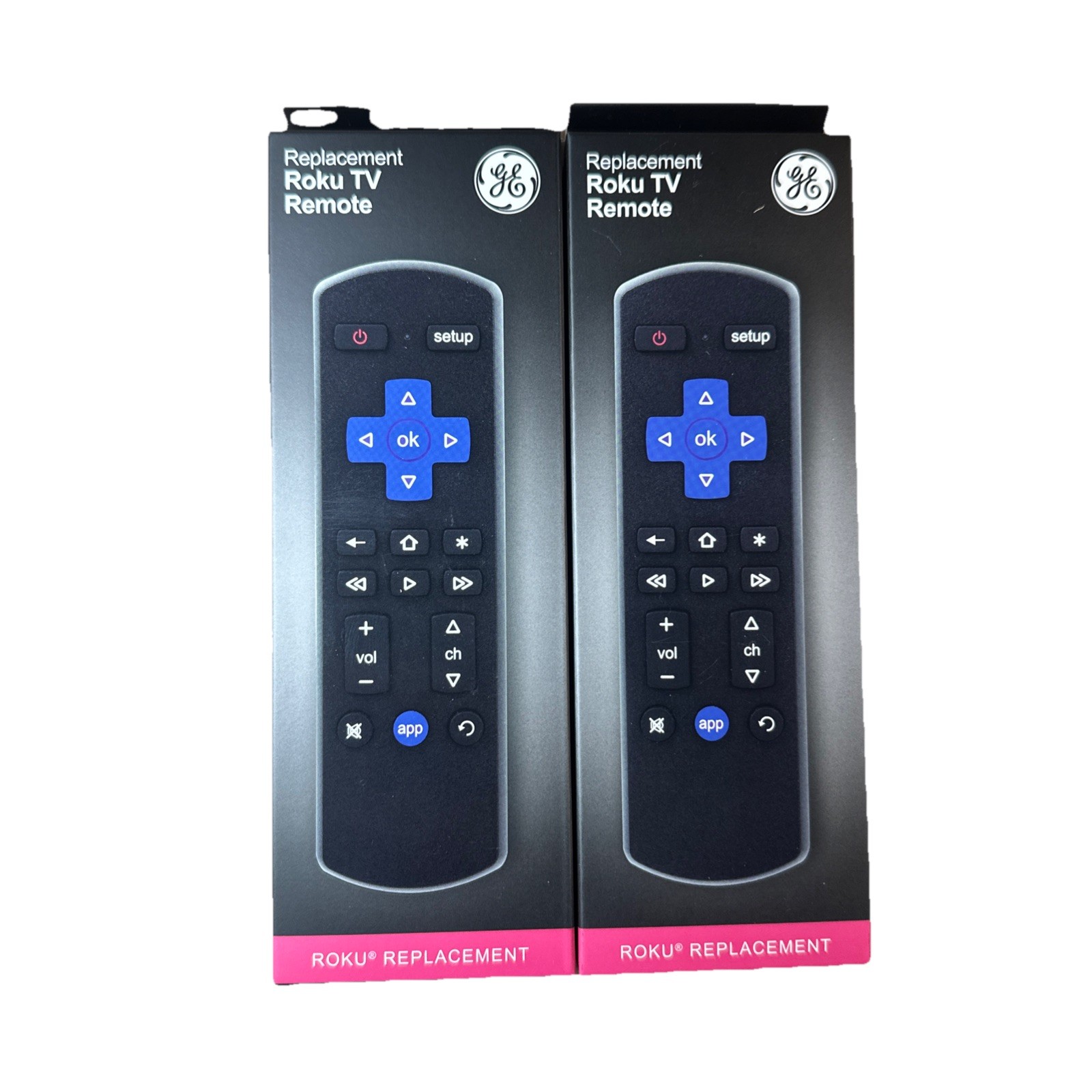 GE UltraPro Roku TV Replacement Remote (TWO PACK) 66814 NEW