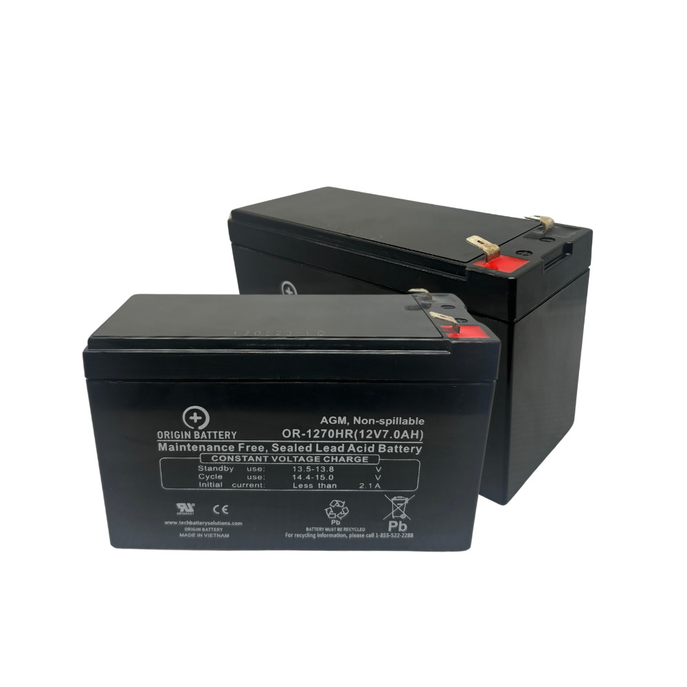 12V 7Ah Harmar Pinnacle Stairlift Battery Kit OR-1270HR SLA - 1YR Warranty