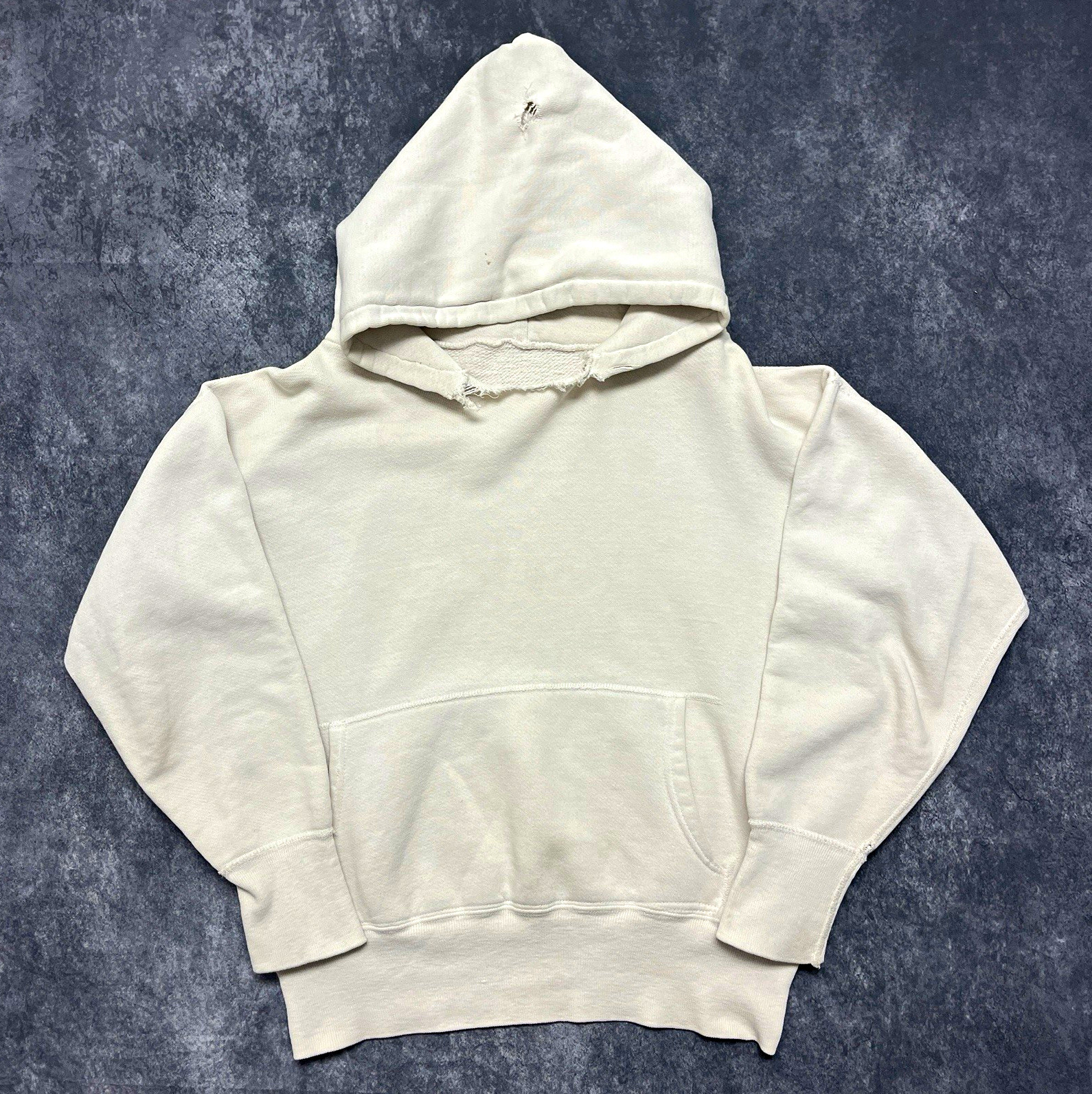 1950s True Vintage White Hoodie Size L 23x23 1950s True Vintage White Hoodie Size L 23x23