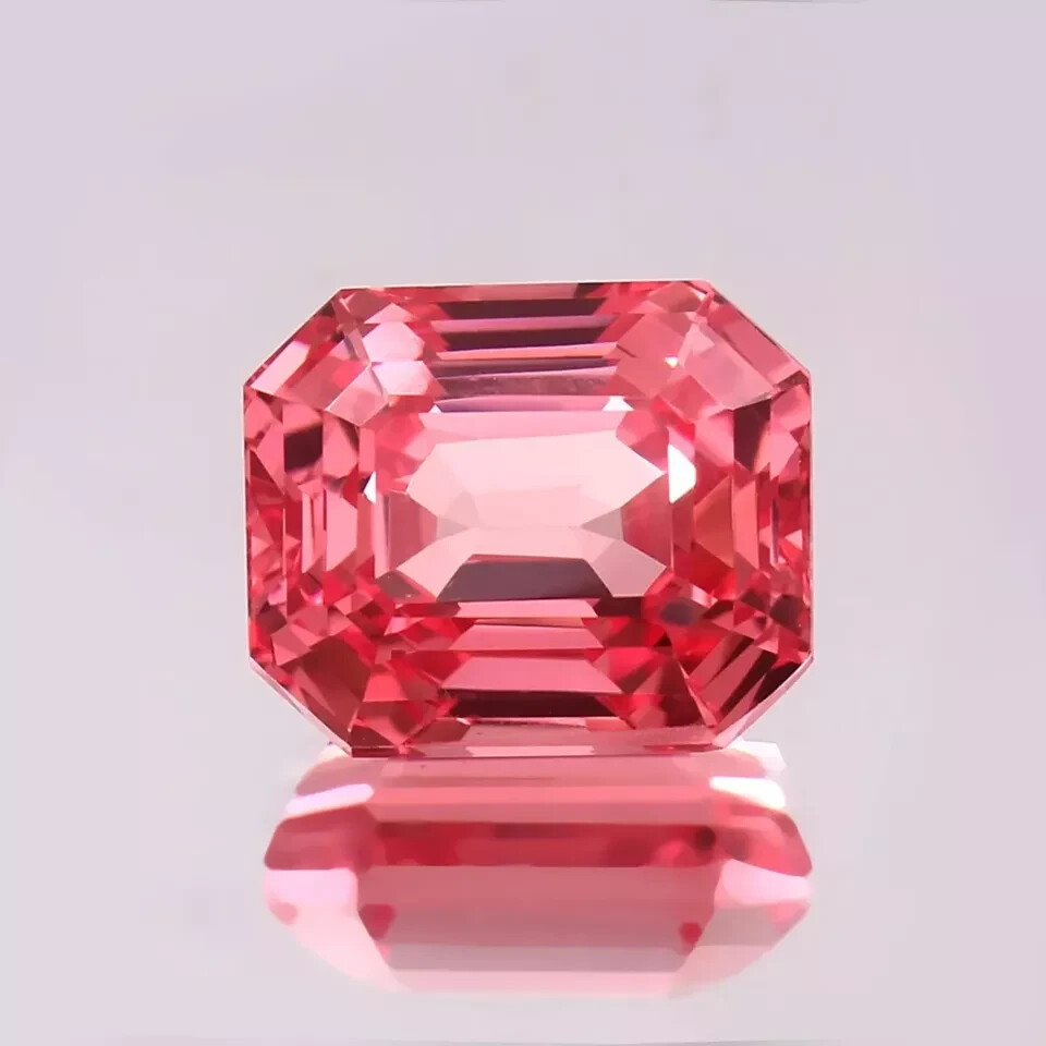 Natural Padparadscha Sapphire 40 Ct Ceylon Emerald Cut Certified Loose Gemstone Natural Padparadscha Sapphire 40 Ct Ceylon Emerald Cut Certified Loose Gemstone