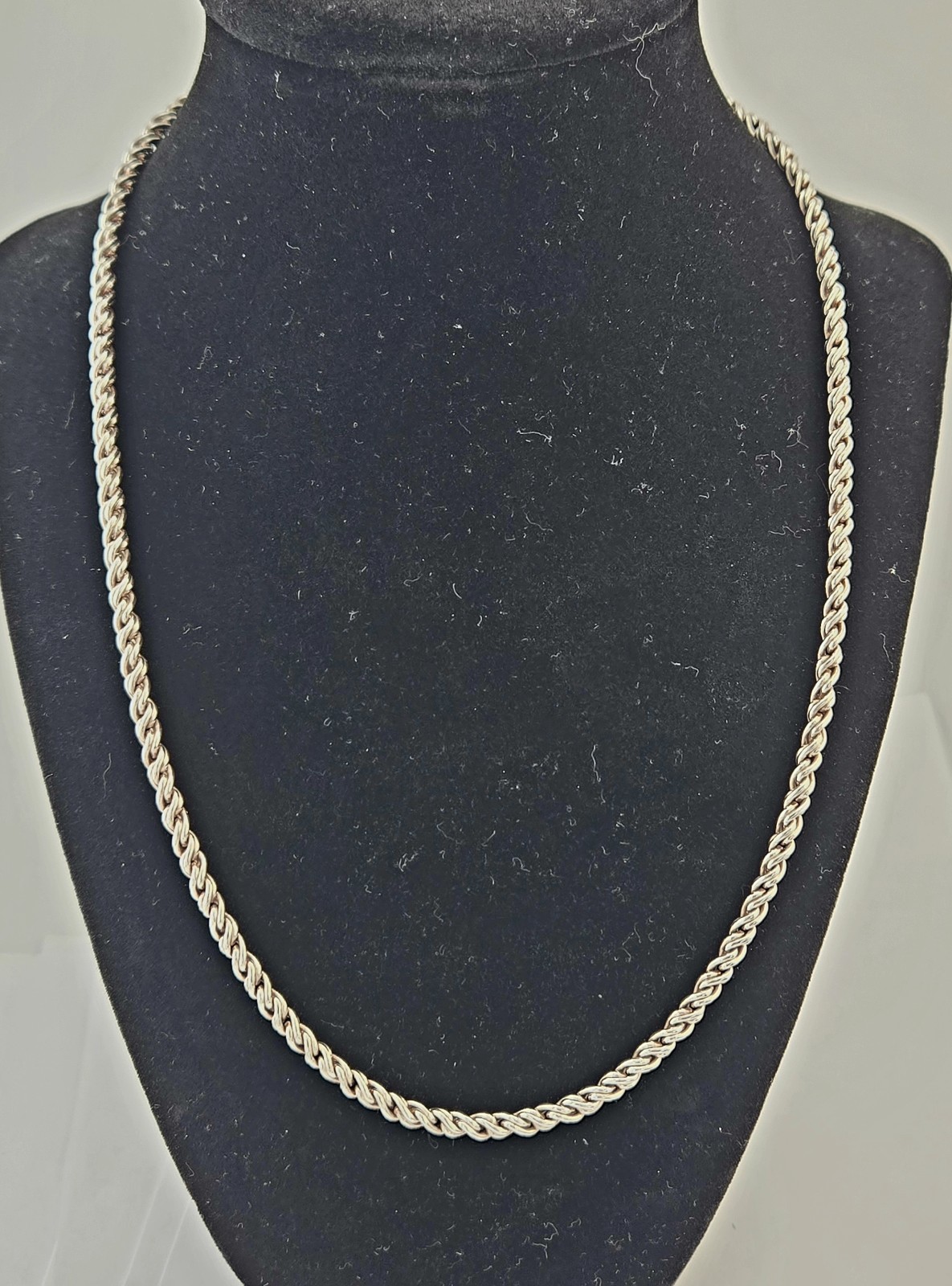 Vintage 999 Fine Silver Twisted Rope Chain Necklace 20\ Vintage 999 Fine Silver Twisted Rope Chain Necklace 20\