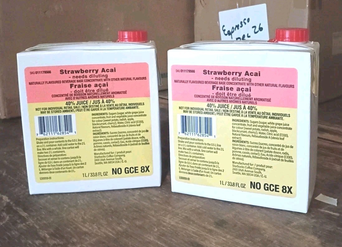 2 Pack Starbucks Strawberry Acai X8 BB Feb 2027