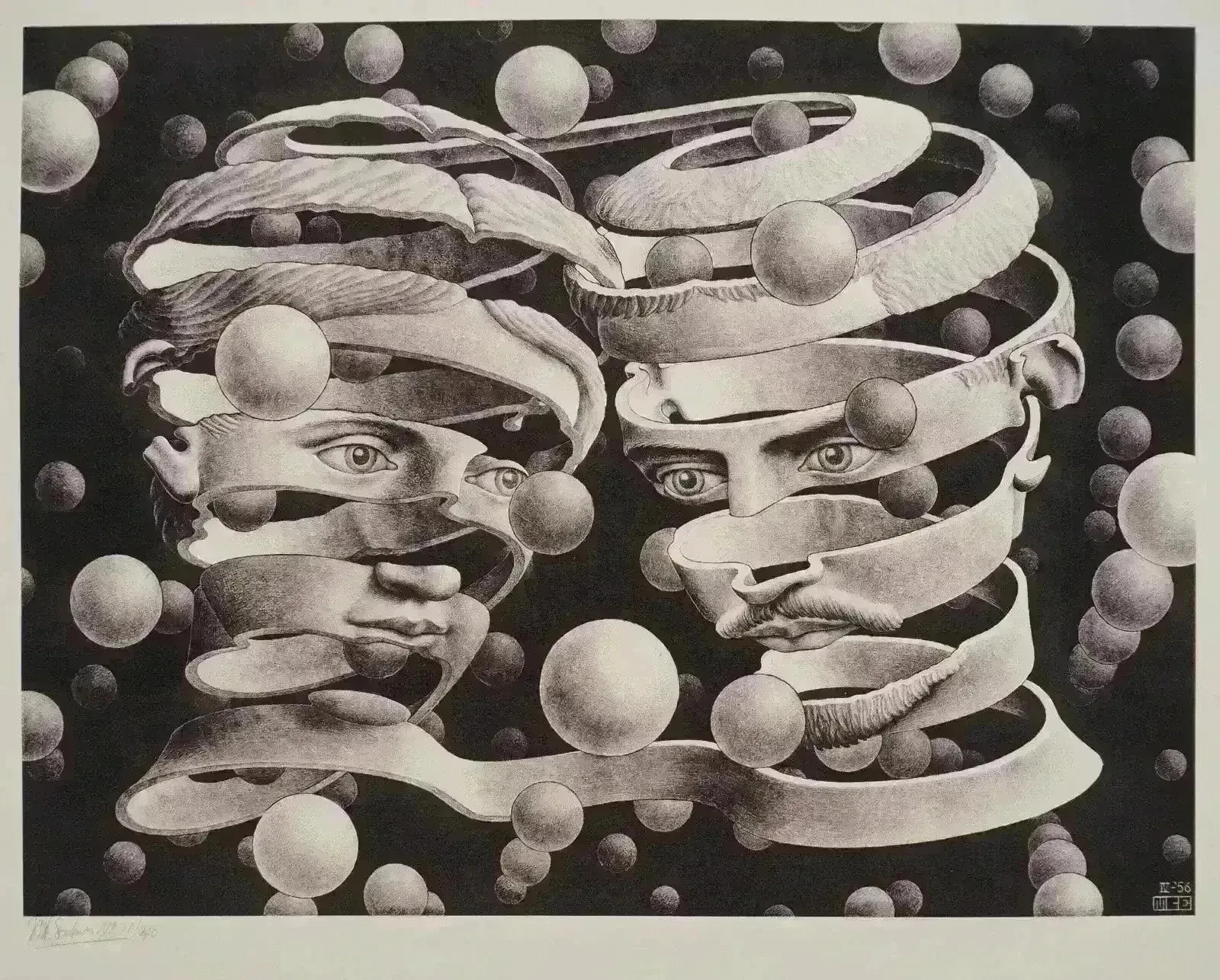 M.C. ESCHER Signed Surrealist Facsimile, 2008 450 Ex, France Print on Paper