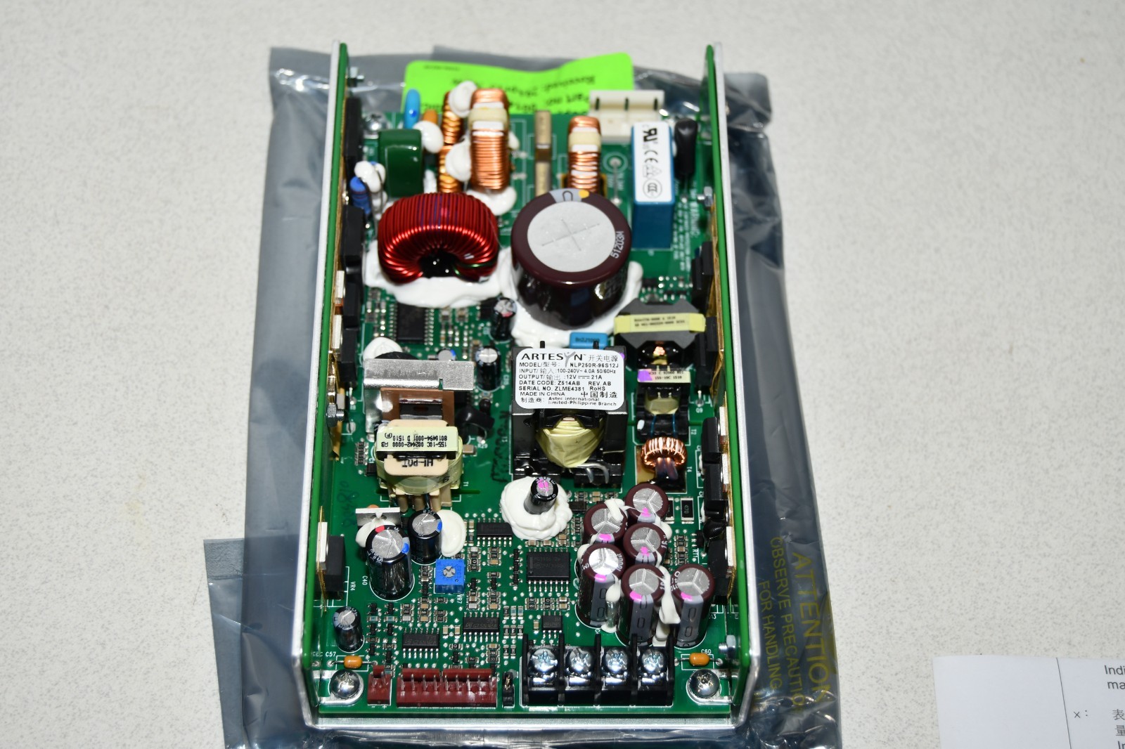 ^ Artesyn Technologies 250W 12V Open Frame Switching Power Supply NLP250R-96S12J ^ Artesyn Technologies 250W 12V Open Frame Switching Power Supply NLP250R-96S12J