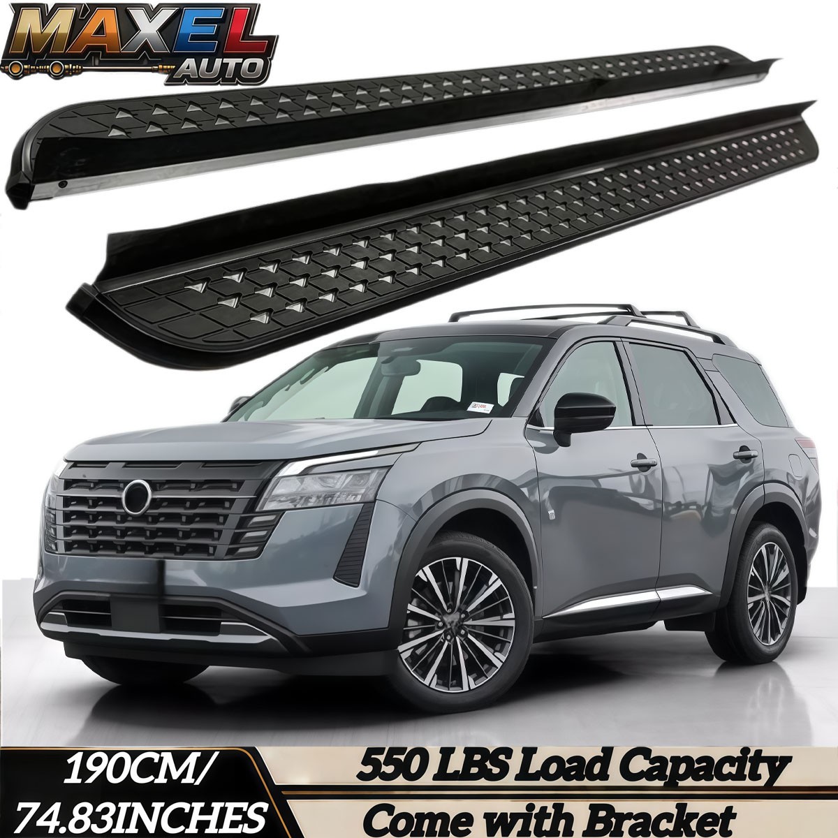 550LBS Alu Running Boards Side Steps Fits for Nissan Pathfinder R53 2022-2026