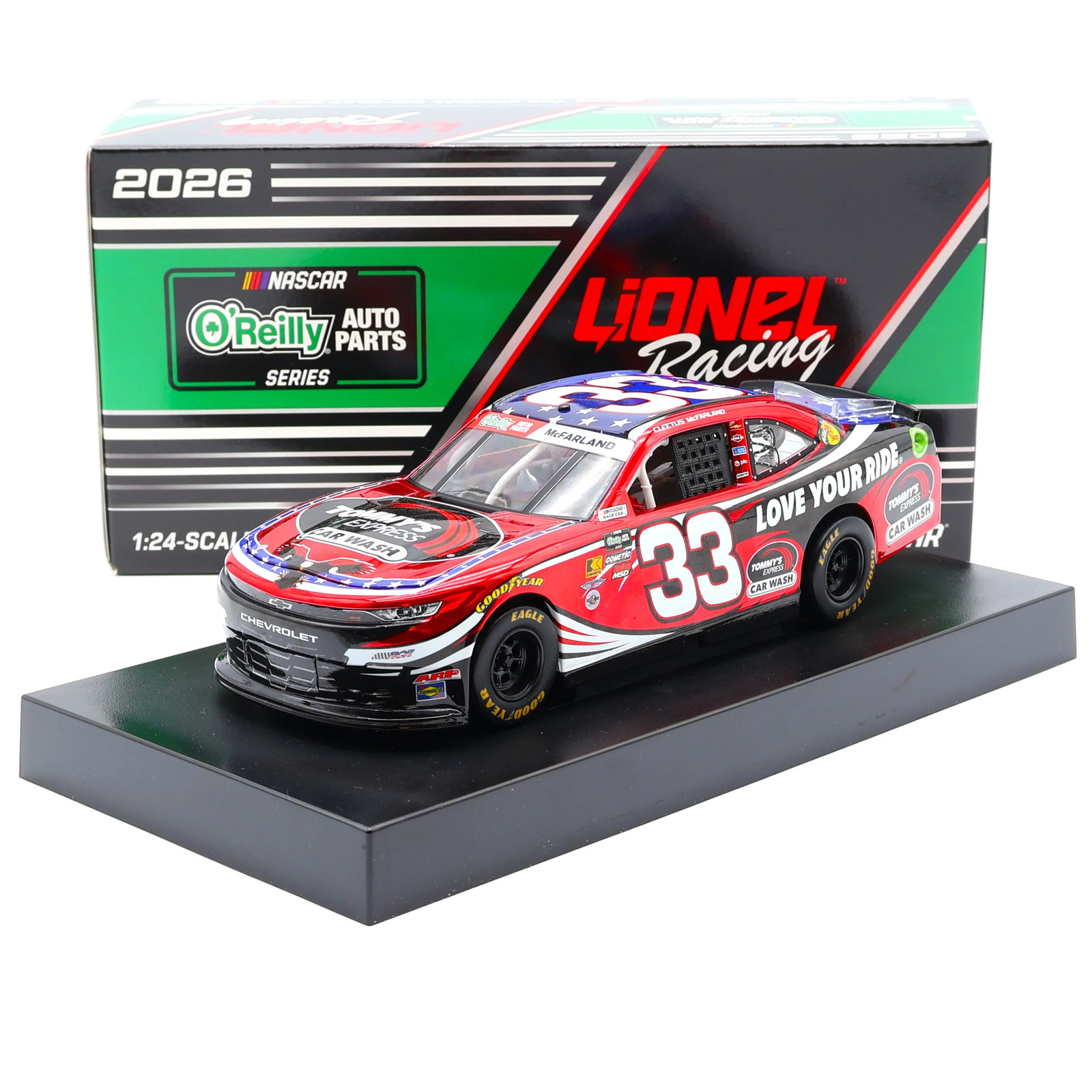 Cleetus McFarland 2026 Tommy's Express Car Wash Color Chrome 1:24 Nascar Diecast Cleetus McFarland 2026 Tommy's Express Car Wash Color Chrome 1:24 Nascar Diecast
