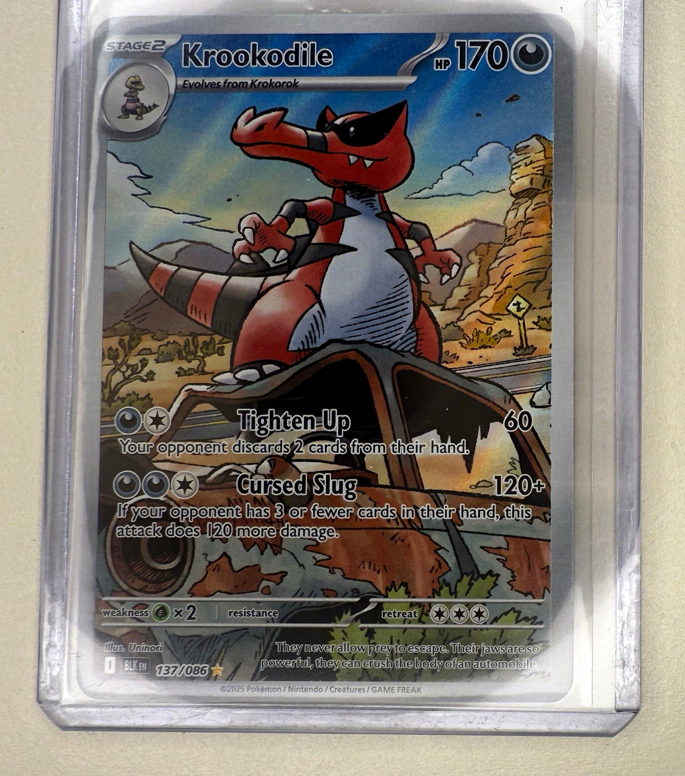 2025 Pokemon Black Bolt Krookodile 137/086 Illustration Rare EN