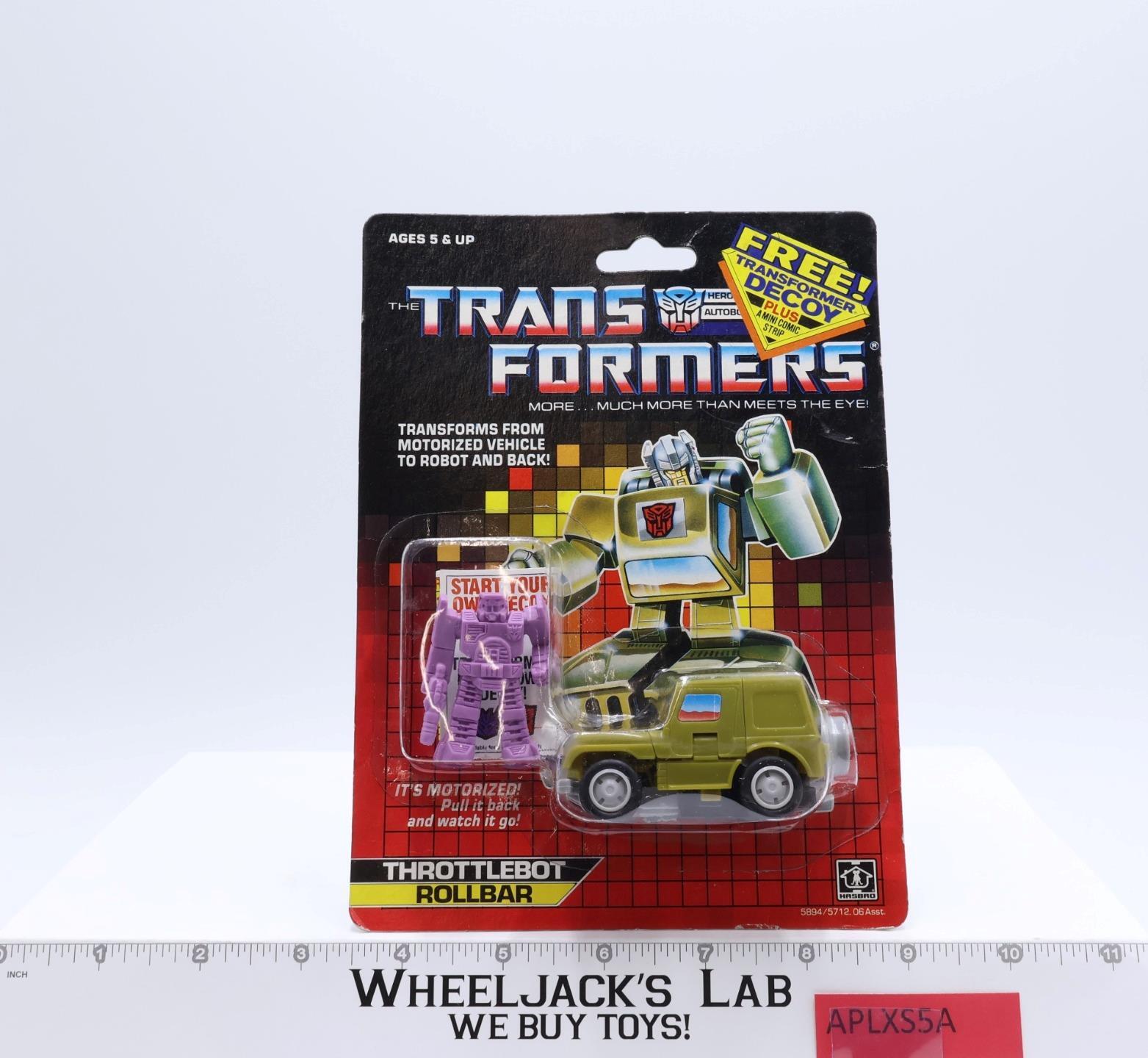 Rollbar Throttlebot W/PURPLE DECOY NEW MOSC 1987 Vintage Hasbro G1 Transformers