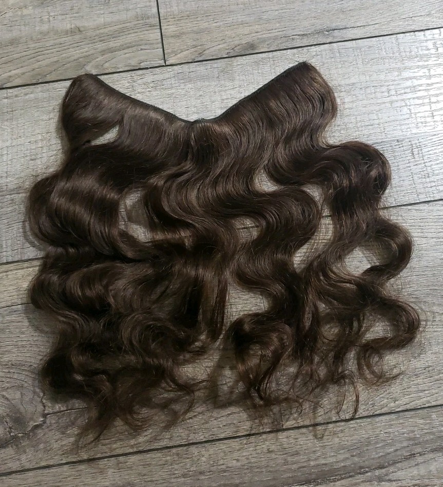 Charites Halo Hair Extensions Real Human Hair Invisible Wire 18\ Charites Halo Hair Extensions Real Human Hair Invisible Wire 18\