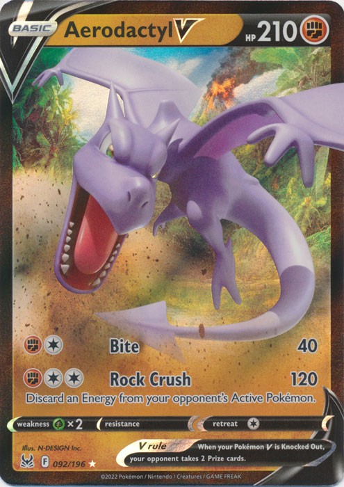 Holo Aerodactyl V 092/196 Ultra Rare SWSH11: Lost Origin