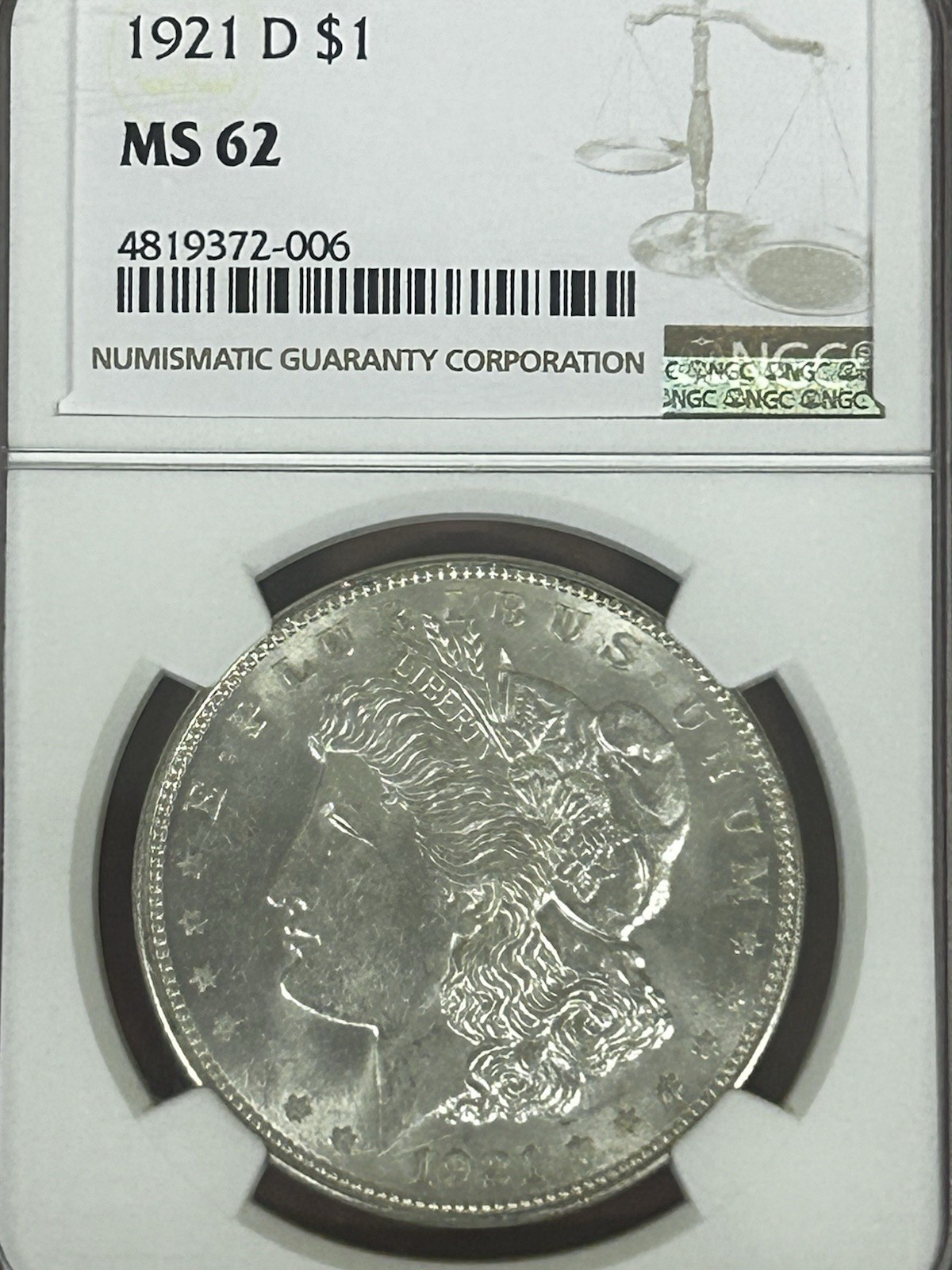 1921 d morgan silver dollar. Very Nice For MS62 1921 d morgan silver dollar. Very Nice For MS62