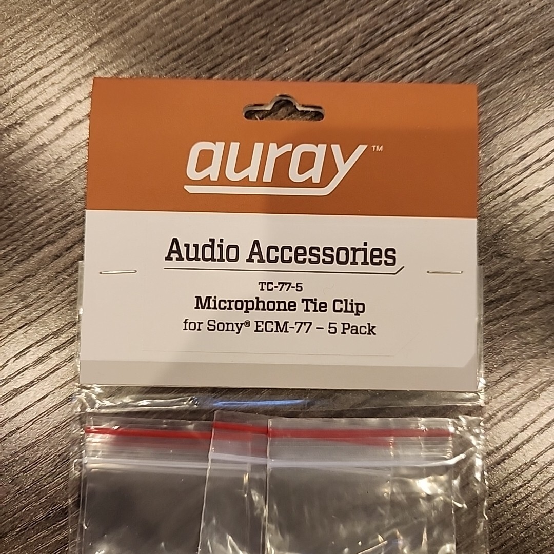 Auray Sony ECM-77 Microphone Tie Shirt Clip TC-77-5 - 5 Pack - NEW - BOGO FREE