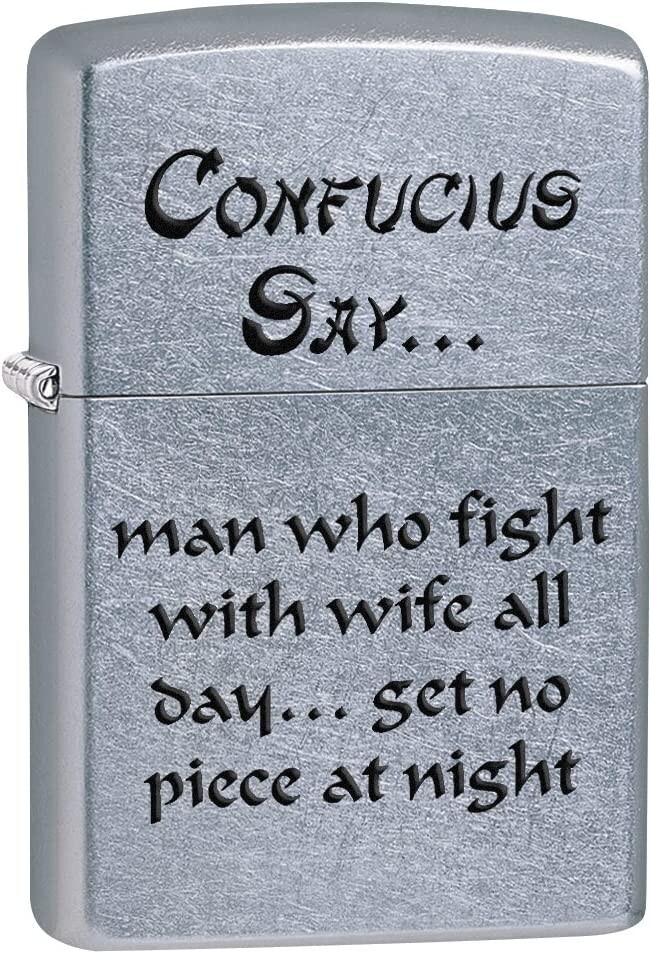 Zippo Confucius Say Wife Night 28460 Zippo Confucius Say Wife Night 28460