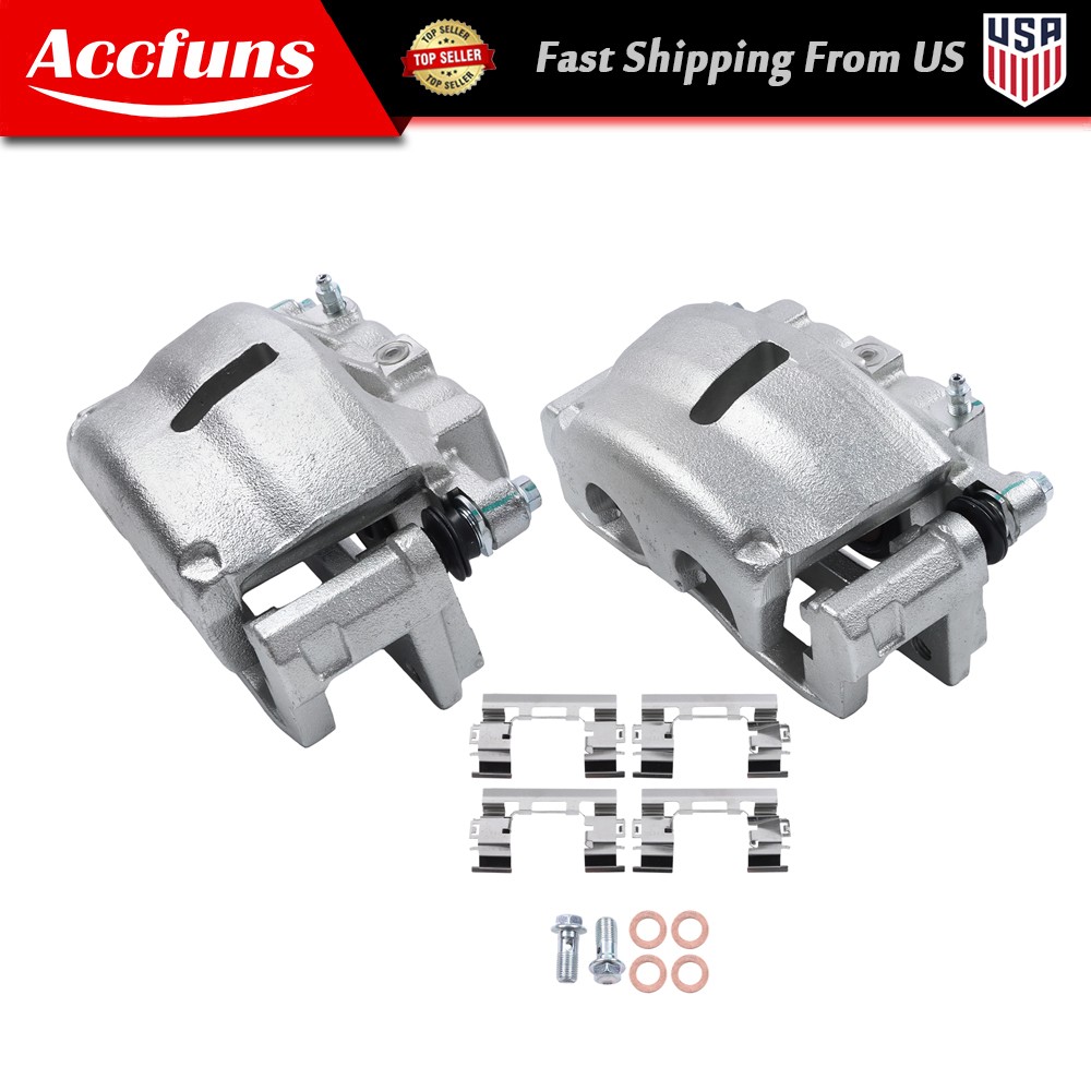 Pair Front Brake Caliper w/ Bracket For Chevrolet Trailblazer GMC Envoy Acadia
