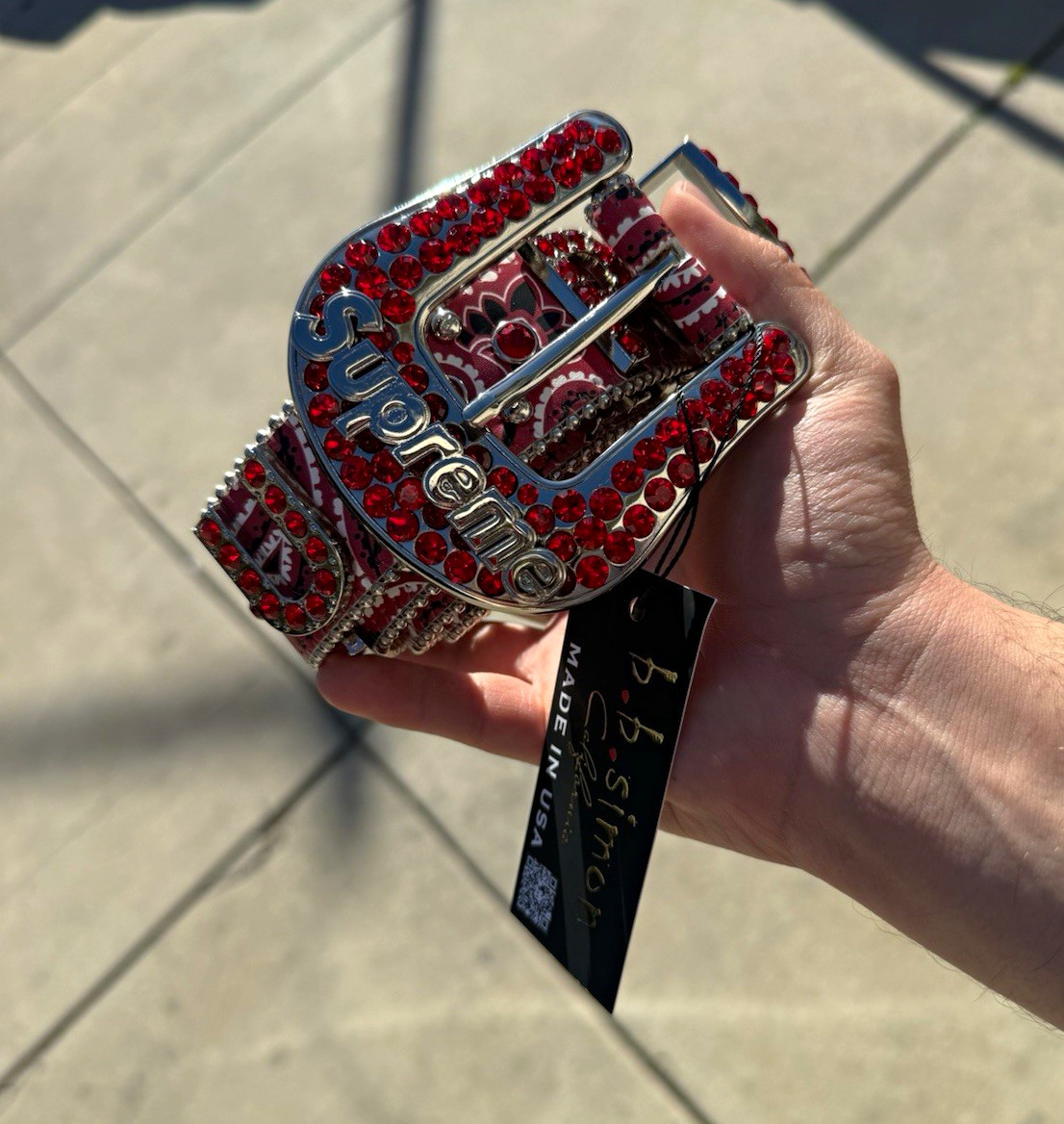 Supreme X B.B Simone red bandana belt size M. Supreme X B.B Simone red bandana belt size M.