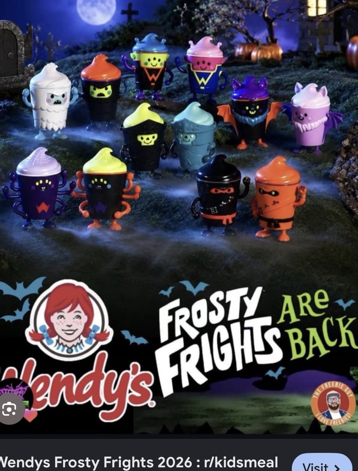 Halloween Wendys FROSTY FRIGHTS 2026 Full Set 6 w/ Bags & Cards & 2 Variants Halloween Wendys FROSTY FRIGHTS 2026 Full Set 6 w/ Bags & Cards & 2 Variants