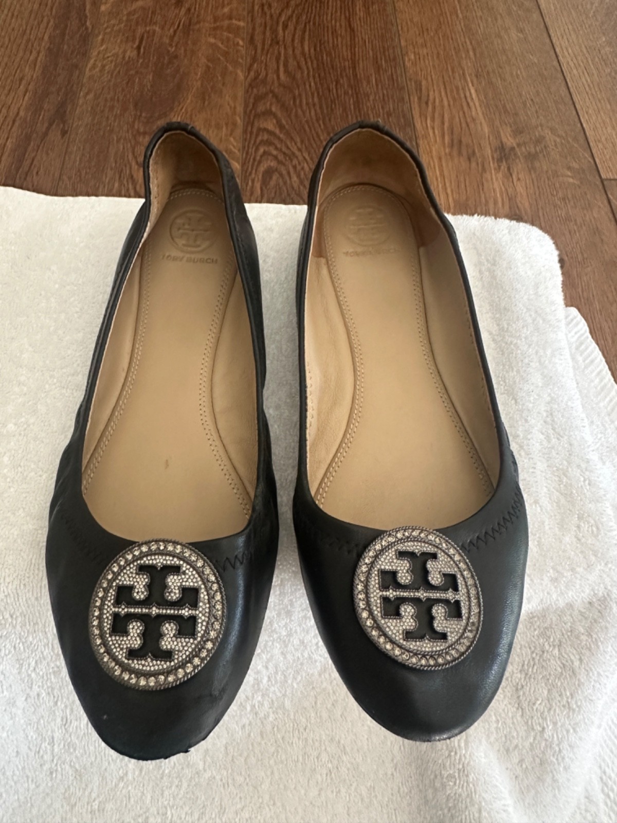 Tory Burch Minnie Flats Black Size 8
