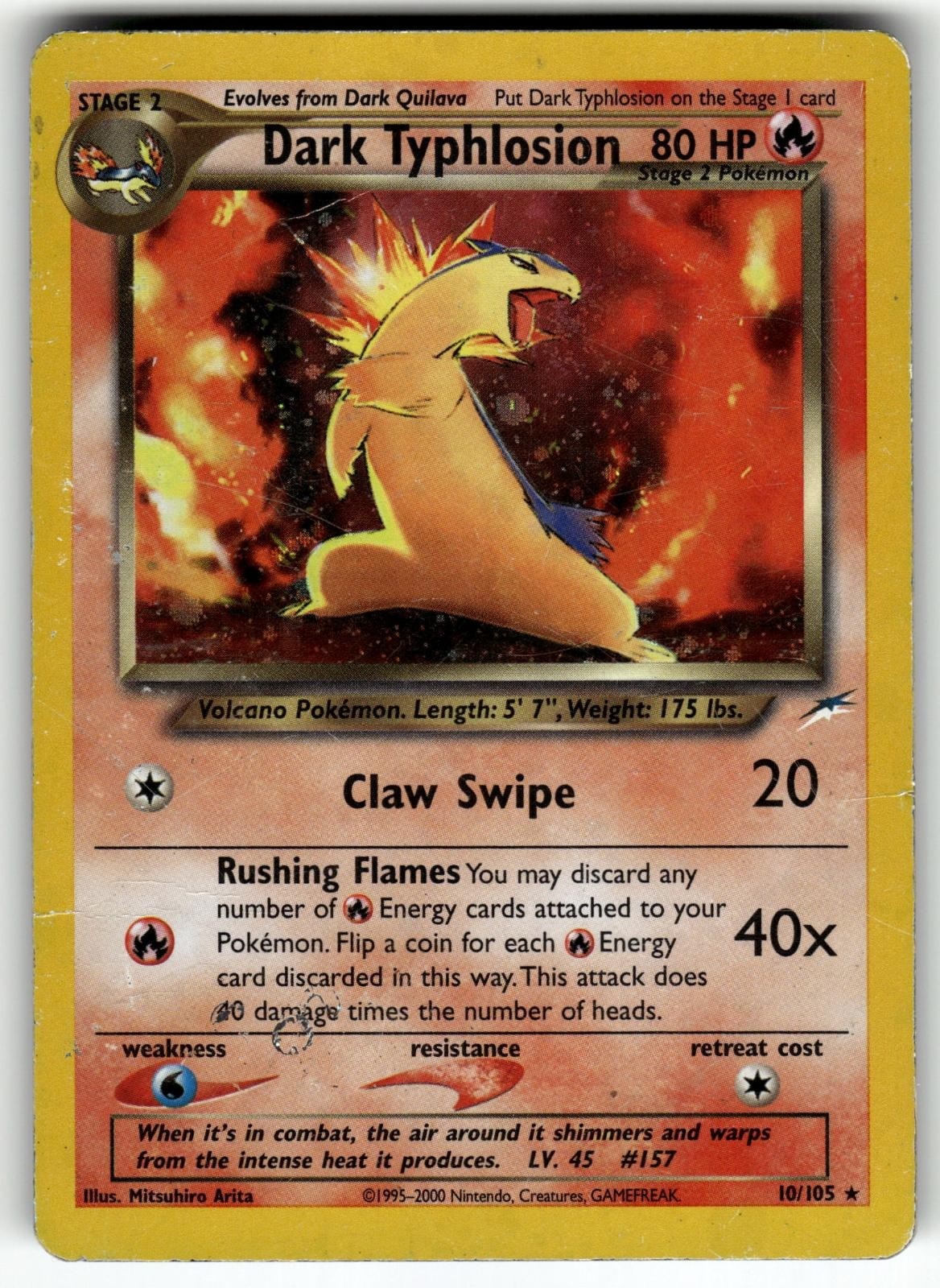 Dark Typhlosion 10/105 Holo Rare Neo Destiny Pokemon Heavily Played