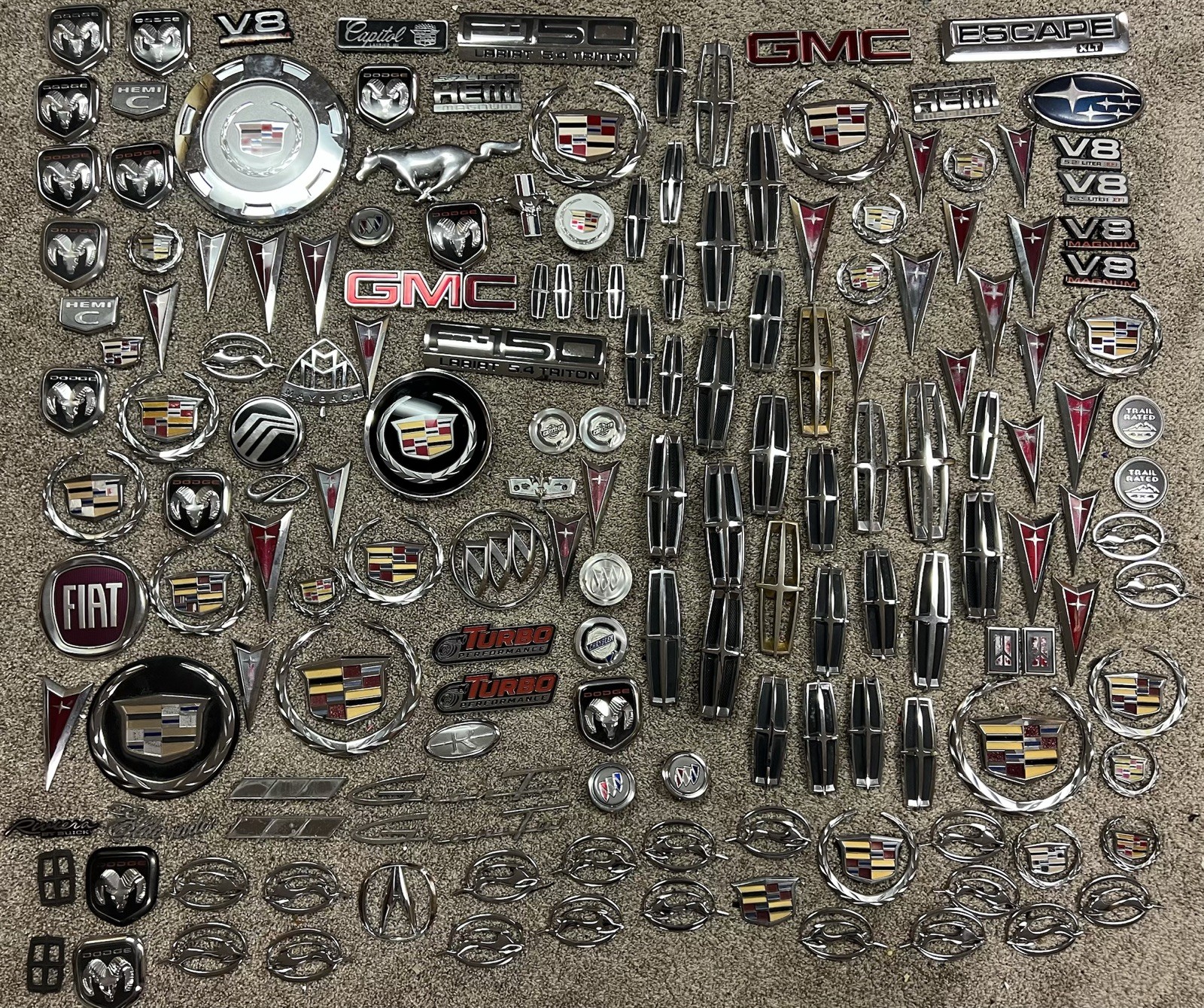 Huge Mixed impala Lincoln  Pontiac Cadillac Buick Chrysler Dodge etc emblems Set