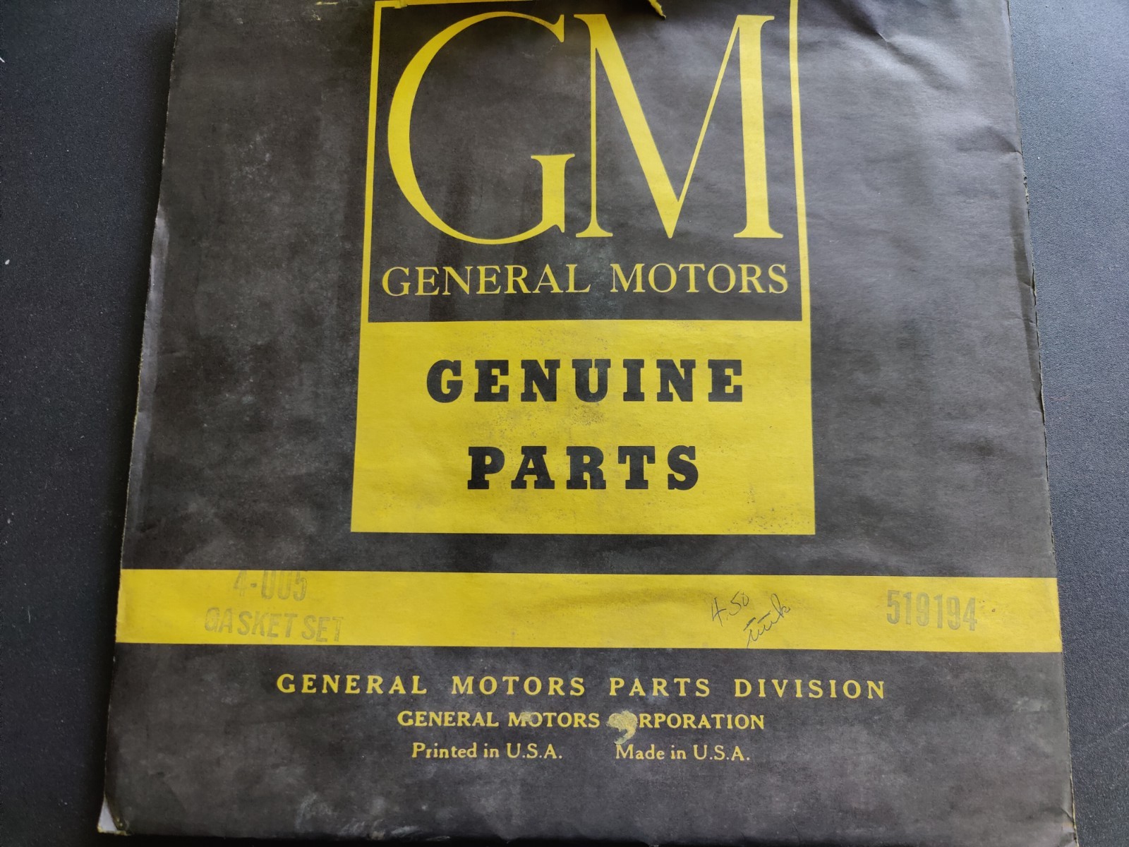 NOS OEM 1952-54 Pontiac Hydramatic Transmission Gasket Set GM 519194 NOS OEM 1952-54 Pontiac Hydramatic Transmission Gasket Set GM 519194