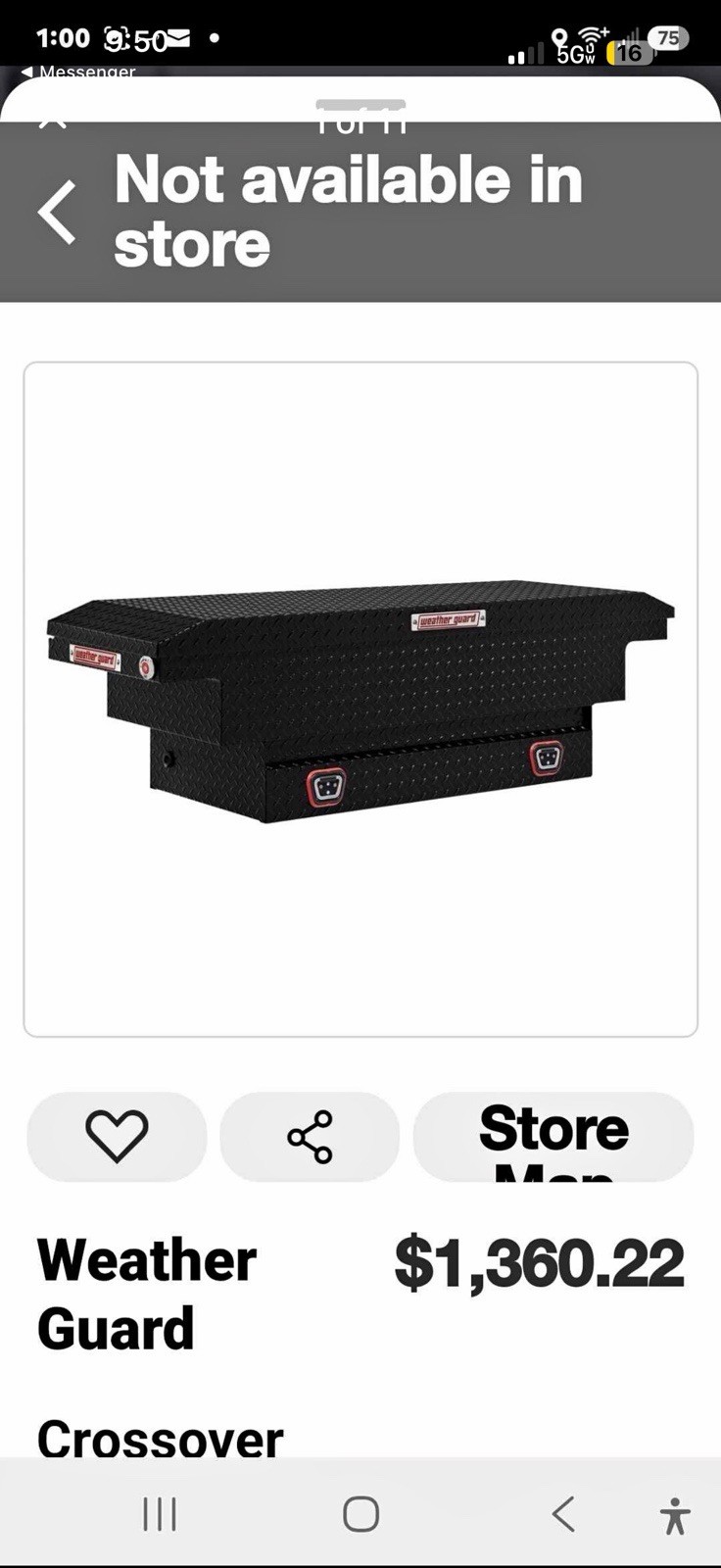 Brand New 66” Weather guard Cross Over Tool Box Brand New 66” Weather guard Cross Over Tool Box