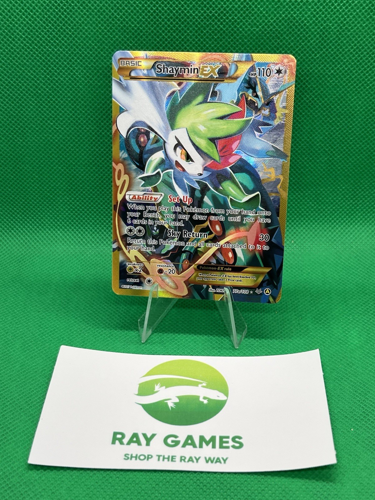 Pokémon TCG Shaymin EX 77a/108 XY Alternate Art Promo 2017 LP